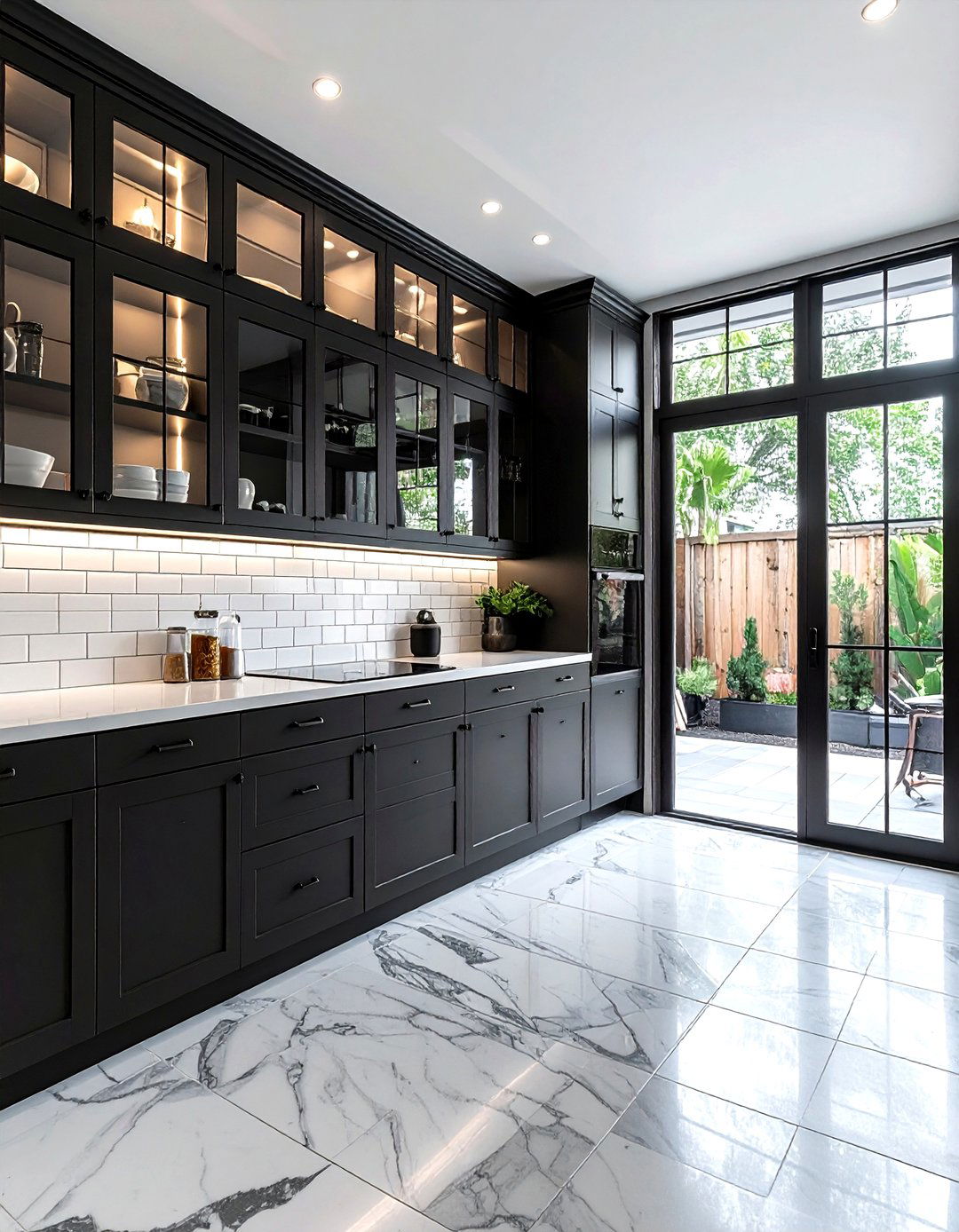 Black Frame Glass Kitchen Doors - 30 kitchen glass door ideas