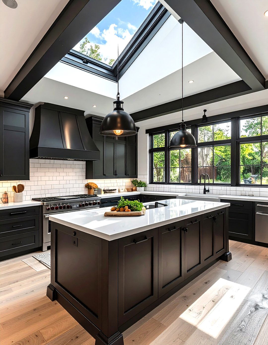 Black Frame Skylight - 30 kitchen skylight ideas