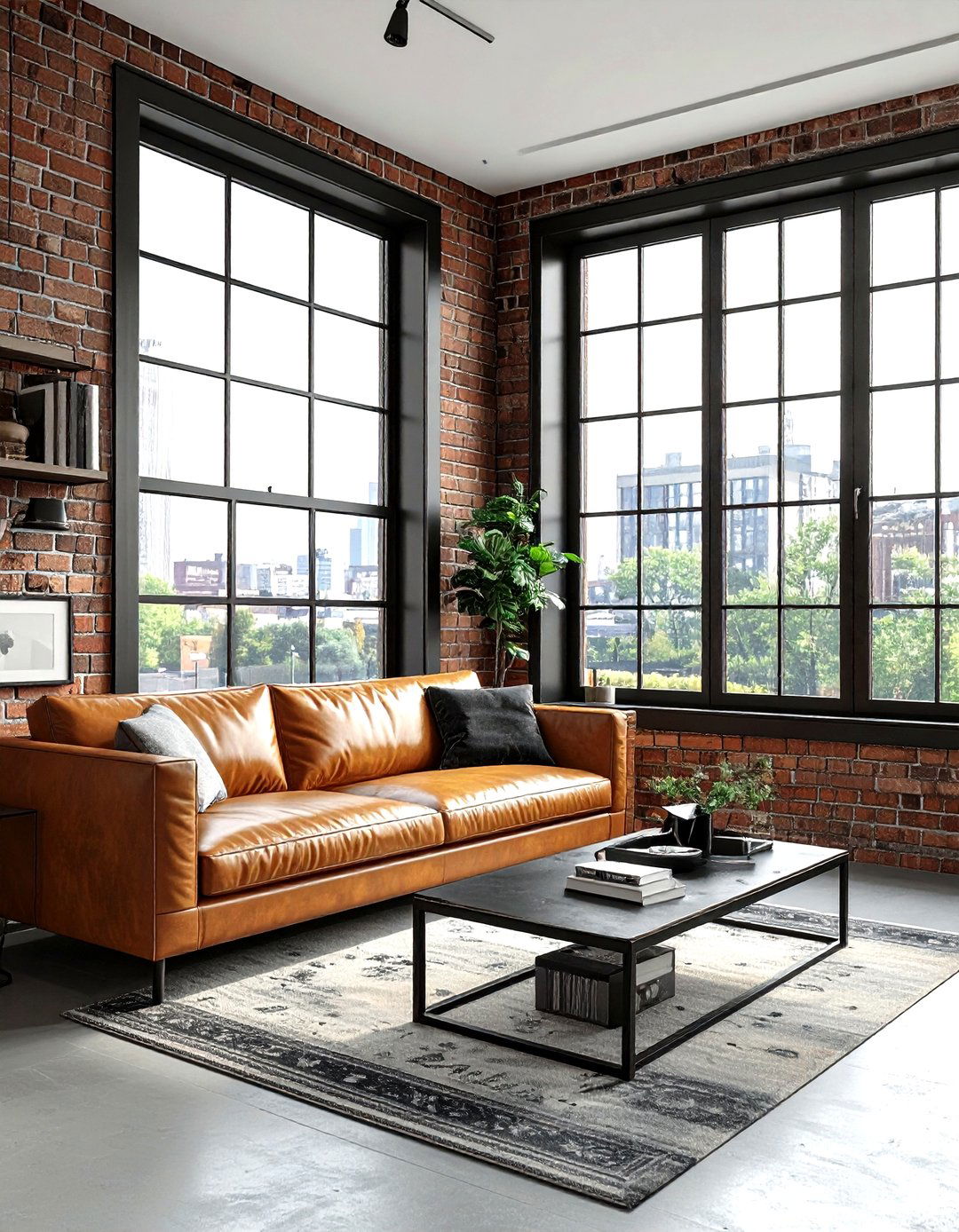Black Frame Window - 30 living room window ideas