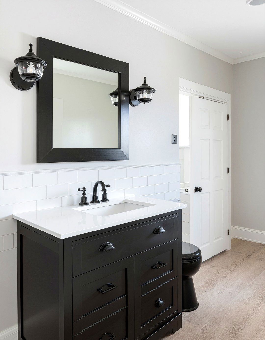 Black Framed Mirror - 30 bathroom mirror decor ideas