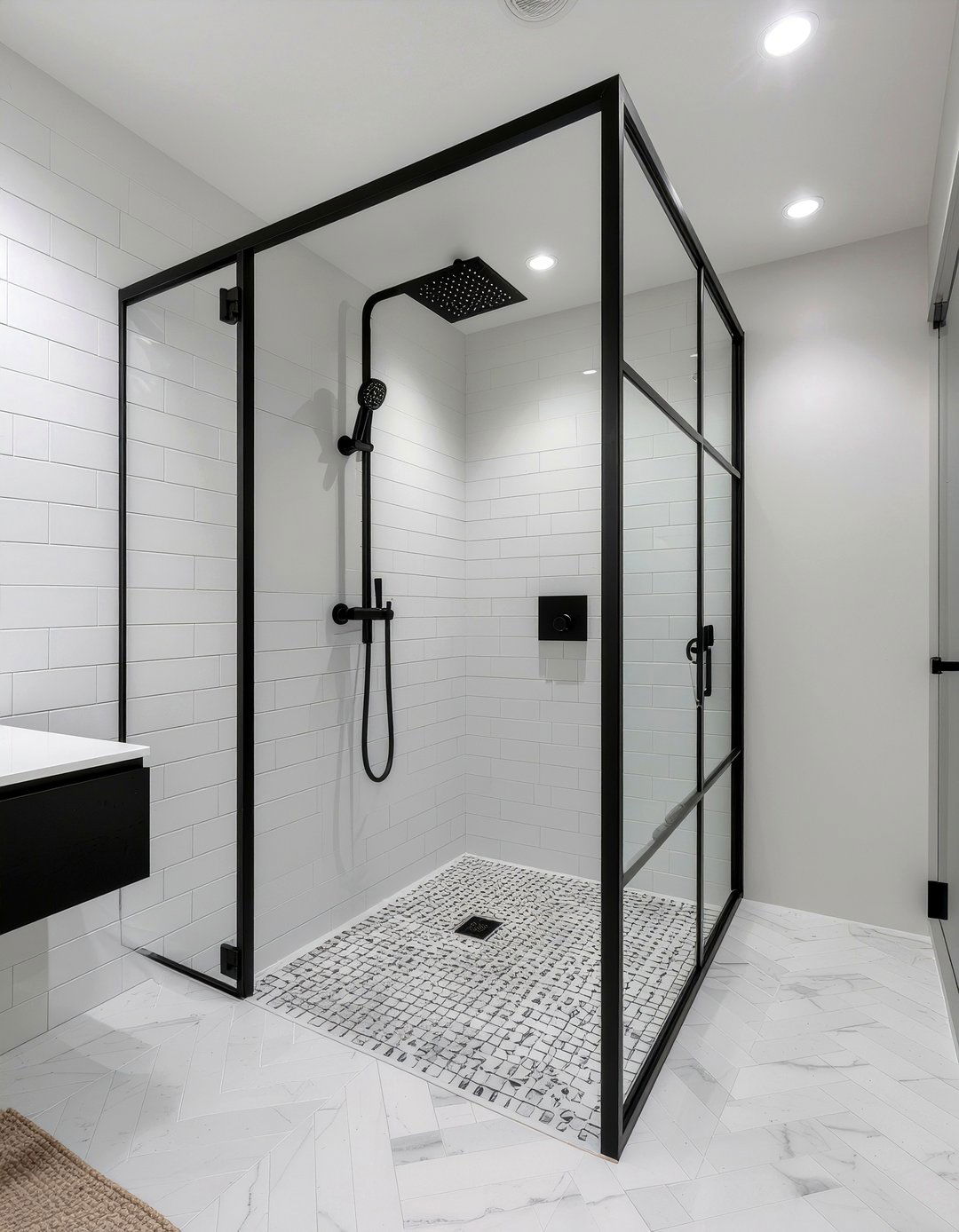 Black Framed Shower - 30 bathroom project ideas