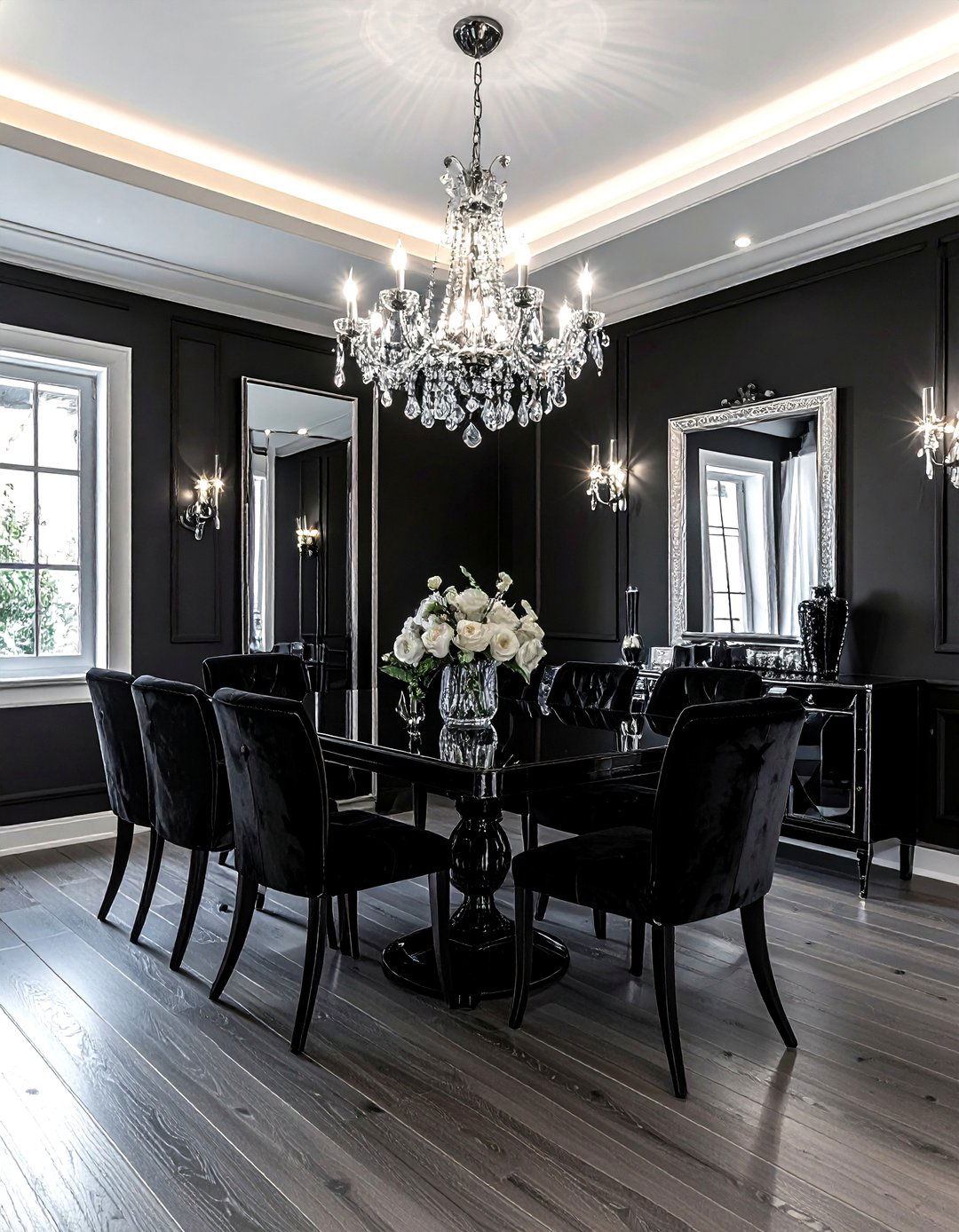Black Glam Dining Room - 30 black dining room design ideas