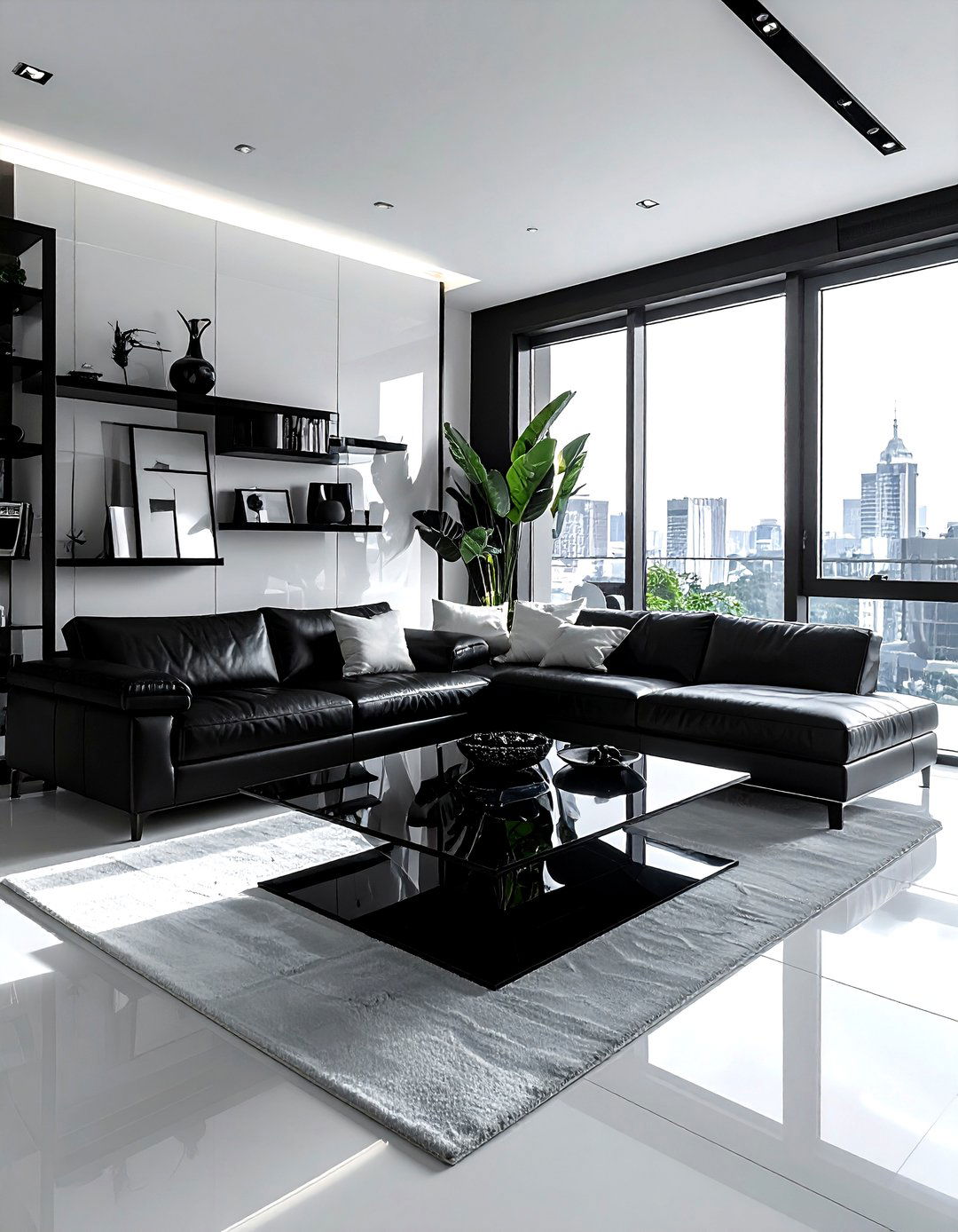 Black Glass And Metal Living Room - 30 black living room furniture ideas