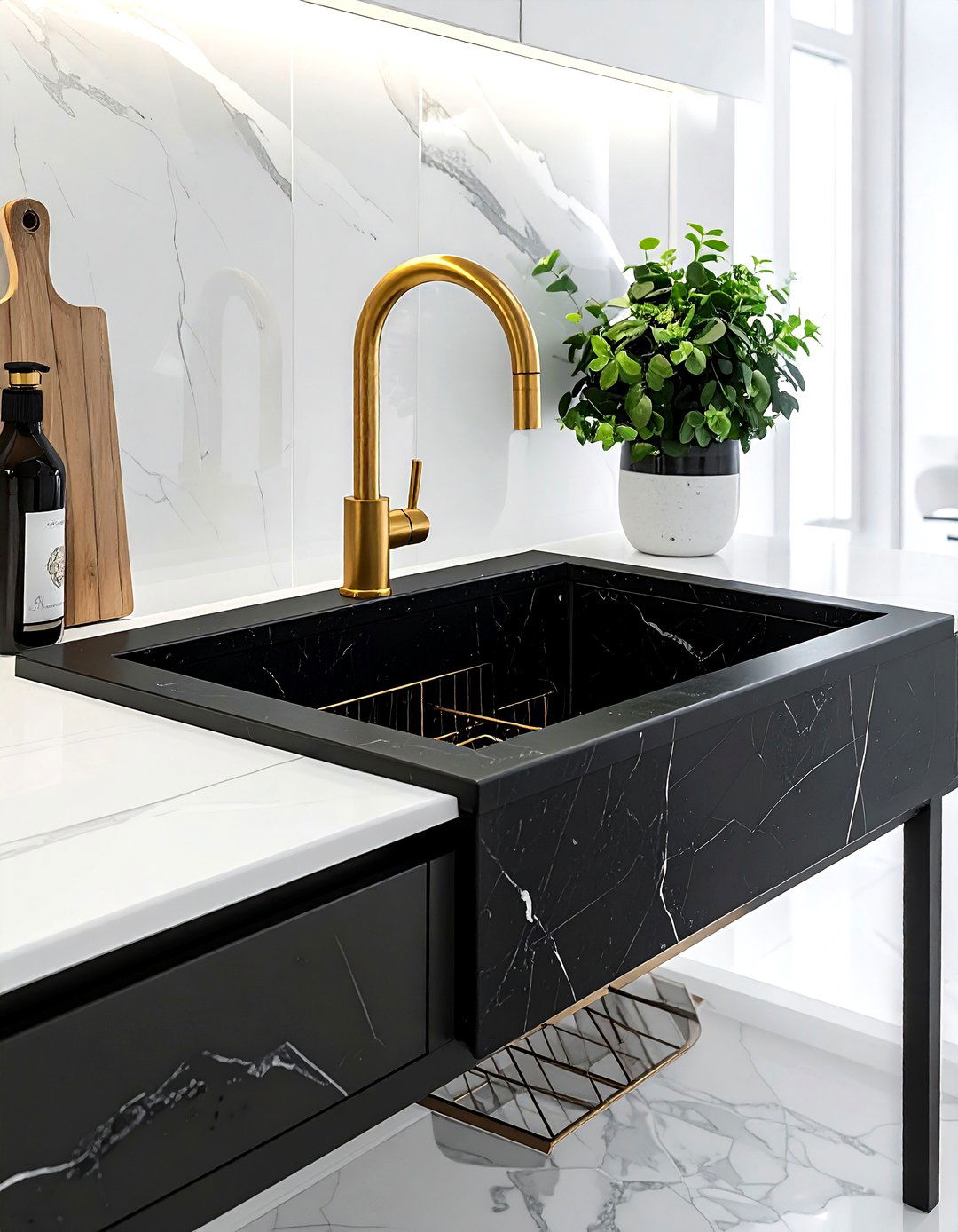 Black Granite Workstation Sink - 30 workstation sink kitchen ideas