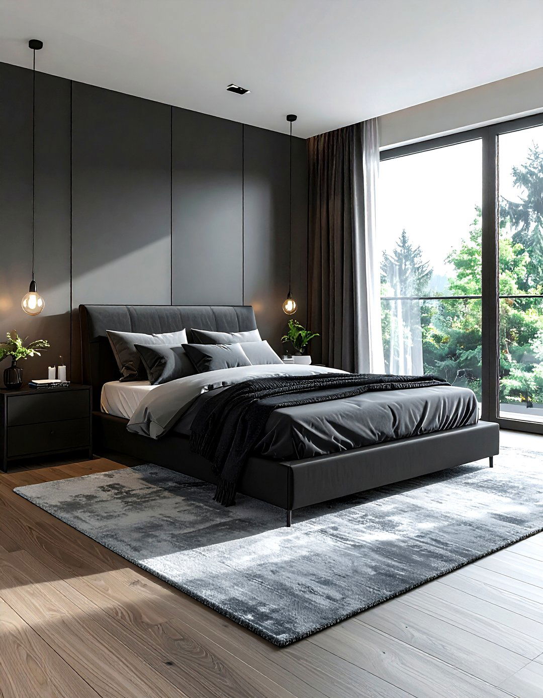 Black Grey Bedroom - 30 minimalist black bedroom ideas