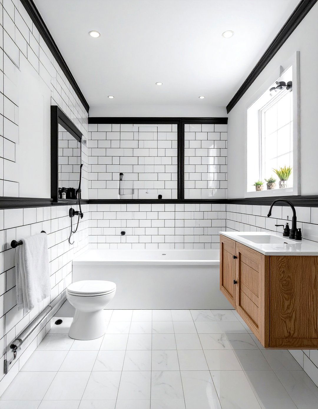 Black Grout White Subway Tile - 30 updated classic bathroom ideas