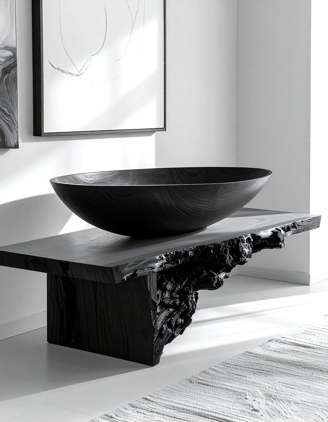 Black Hand Turned Wooden Bowl - 30 wooden bowl ideas