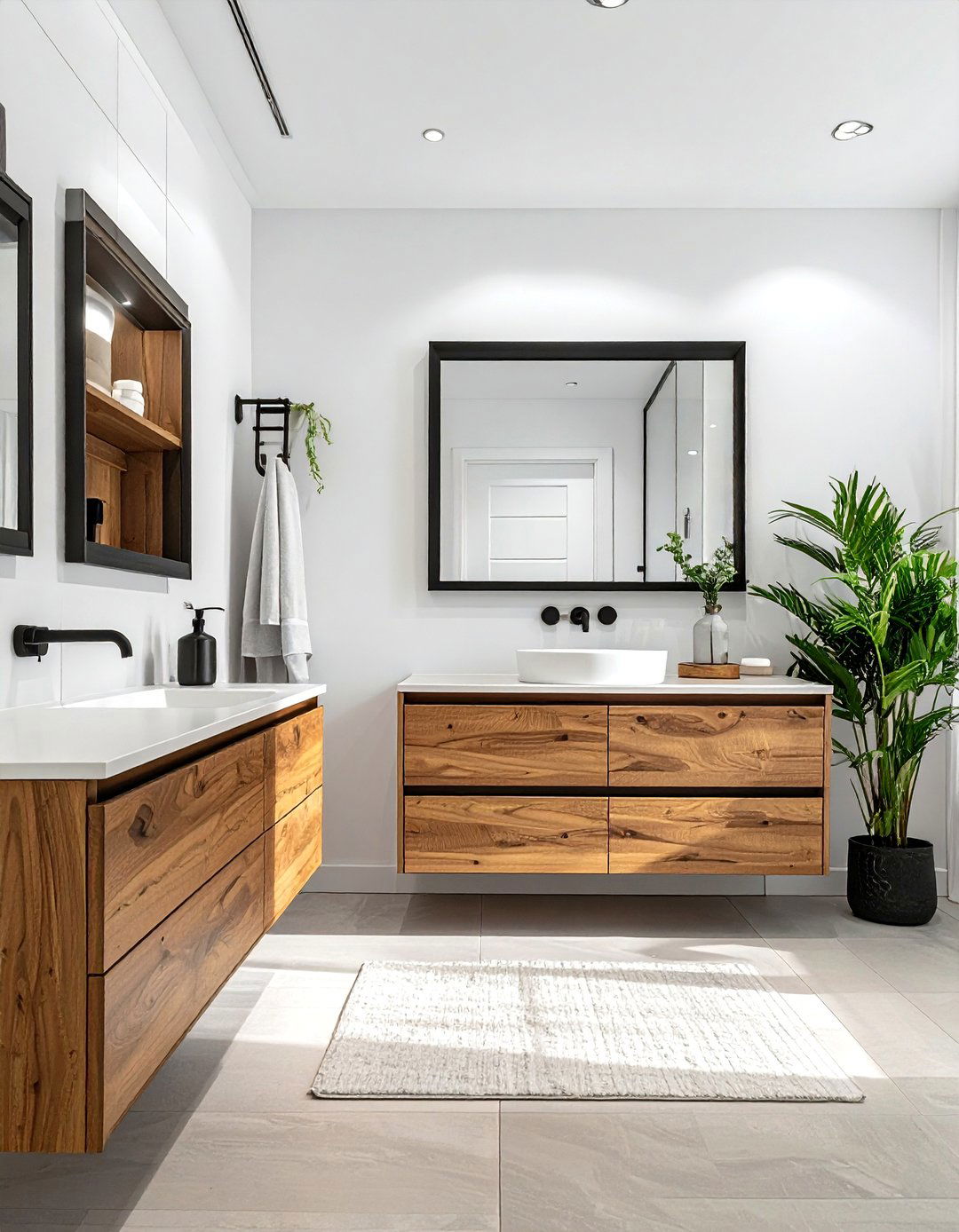 Black Hardware Teak Bathroom - 30 teak bathroom ideas