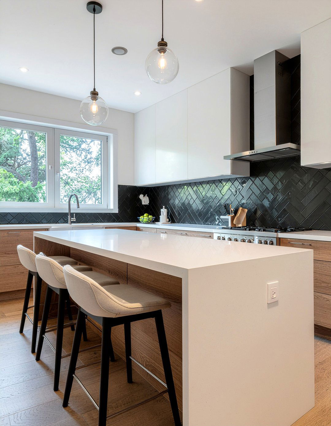 Black Herringbone Backsplash - 30 herringbone backsplash kitchen ideas