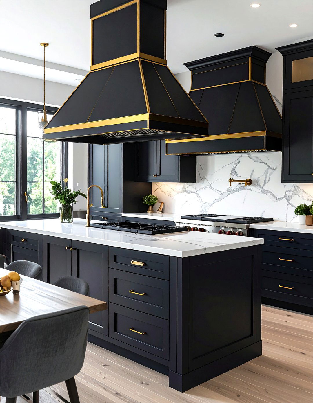 Black Hood Gold Accents - 30 black hood kitchen ideas
