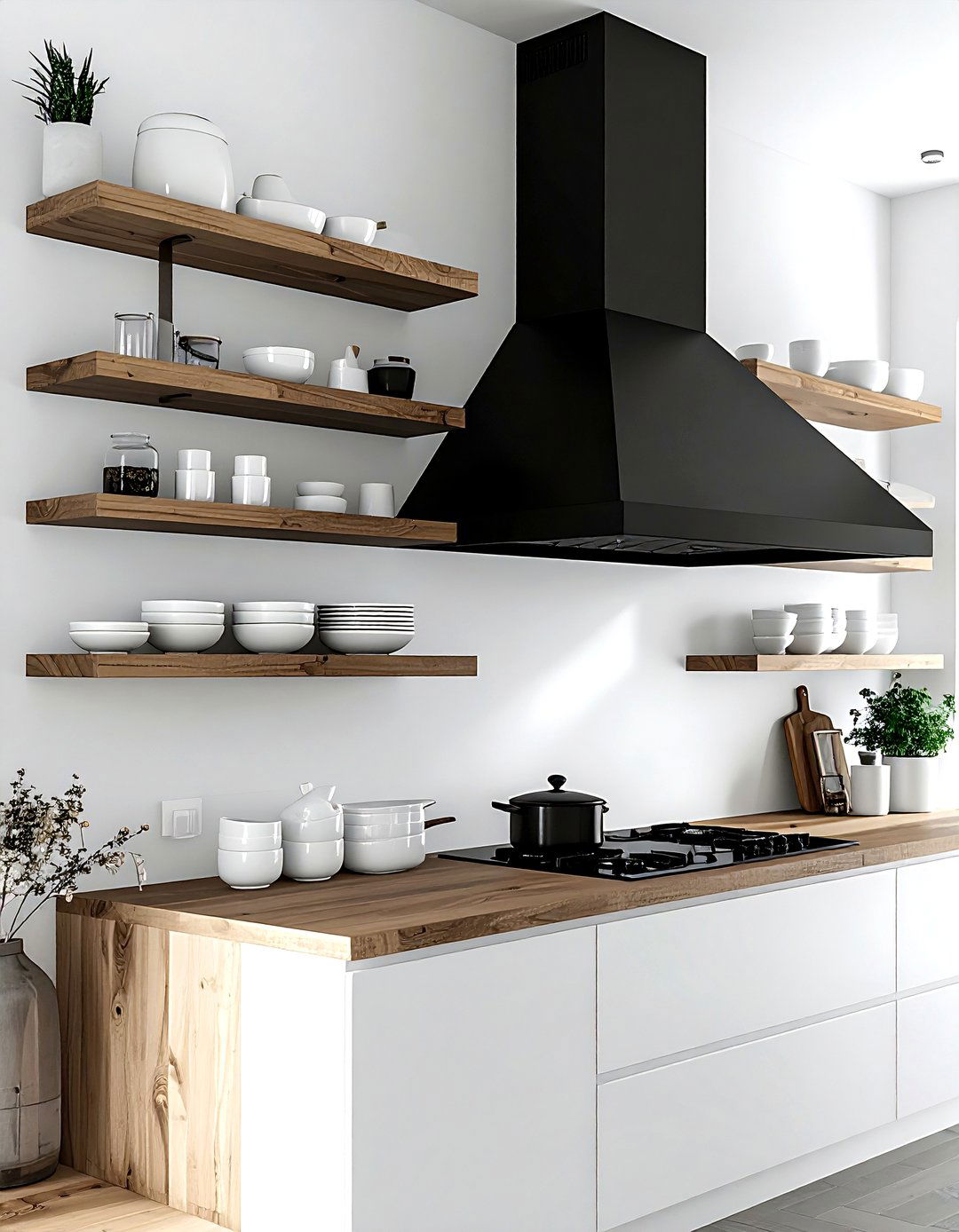 Black Hood Open Shelving