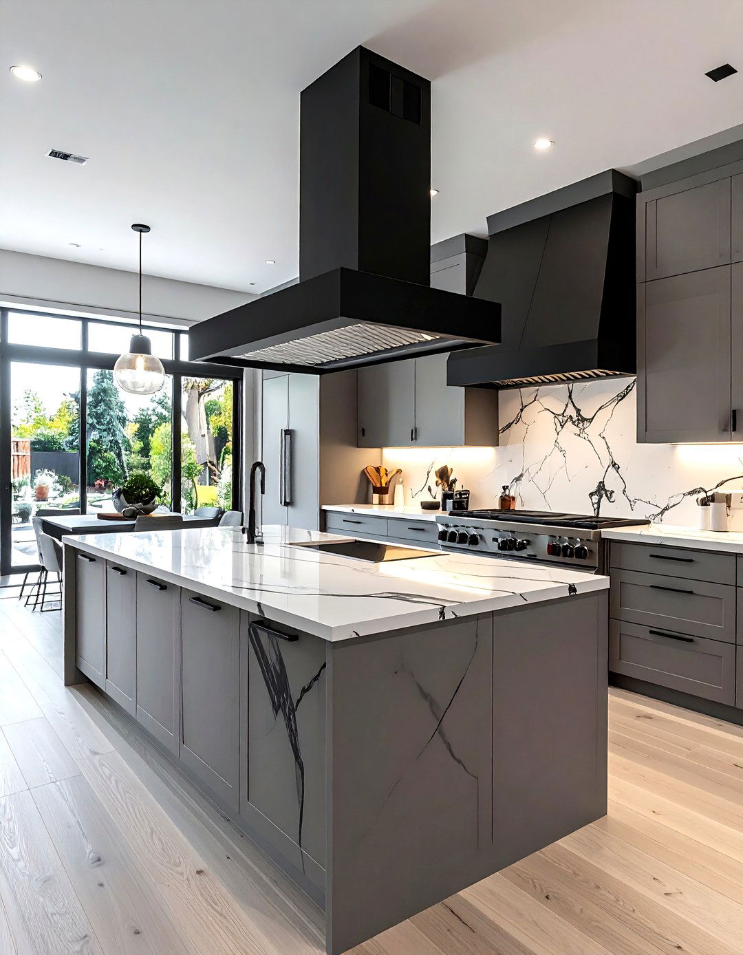 Black Hood Quartz Countertop - 30 black hood kitchen ideas