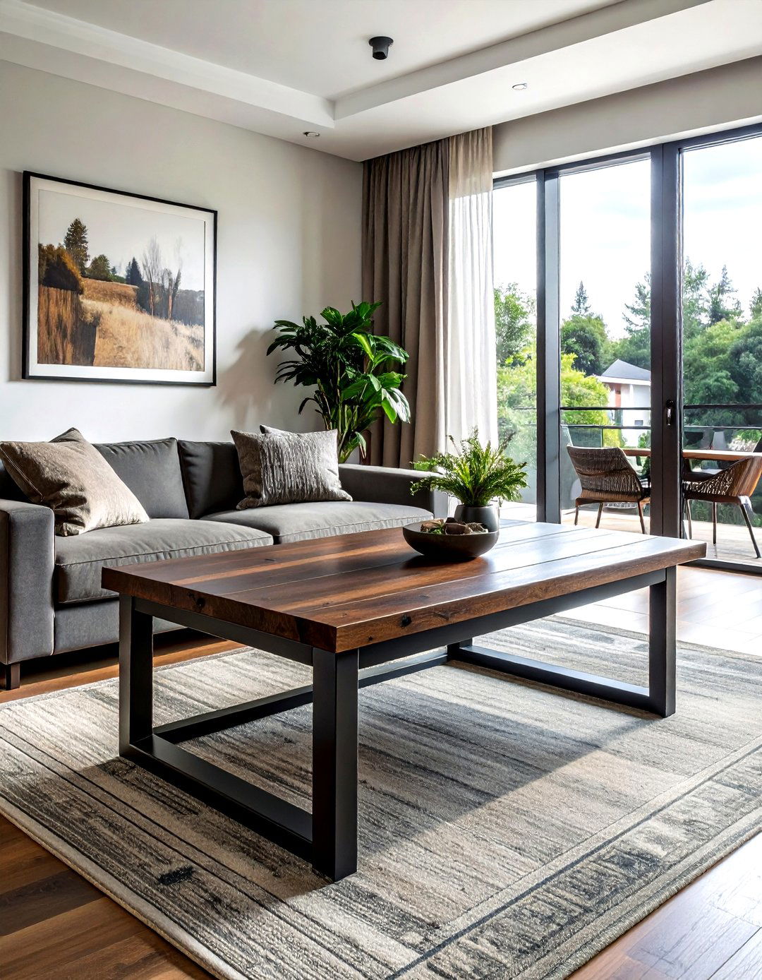 Black Industrial Coffee Table - 30 industrial black living room ideas