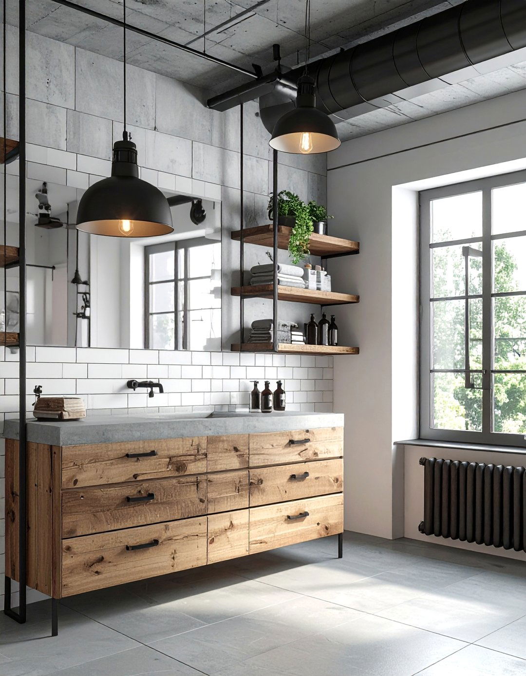 Black Industrial Pendant - 30 bathroom pendant lighting ideas