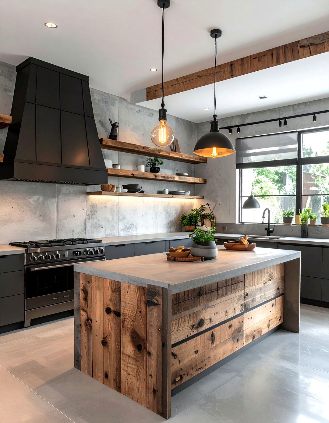 Black Industrial Sconce - 30 kitchen sconce ideas