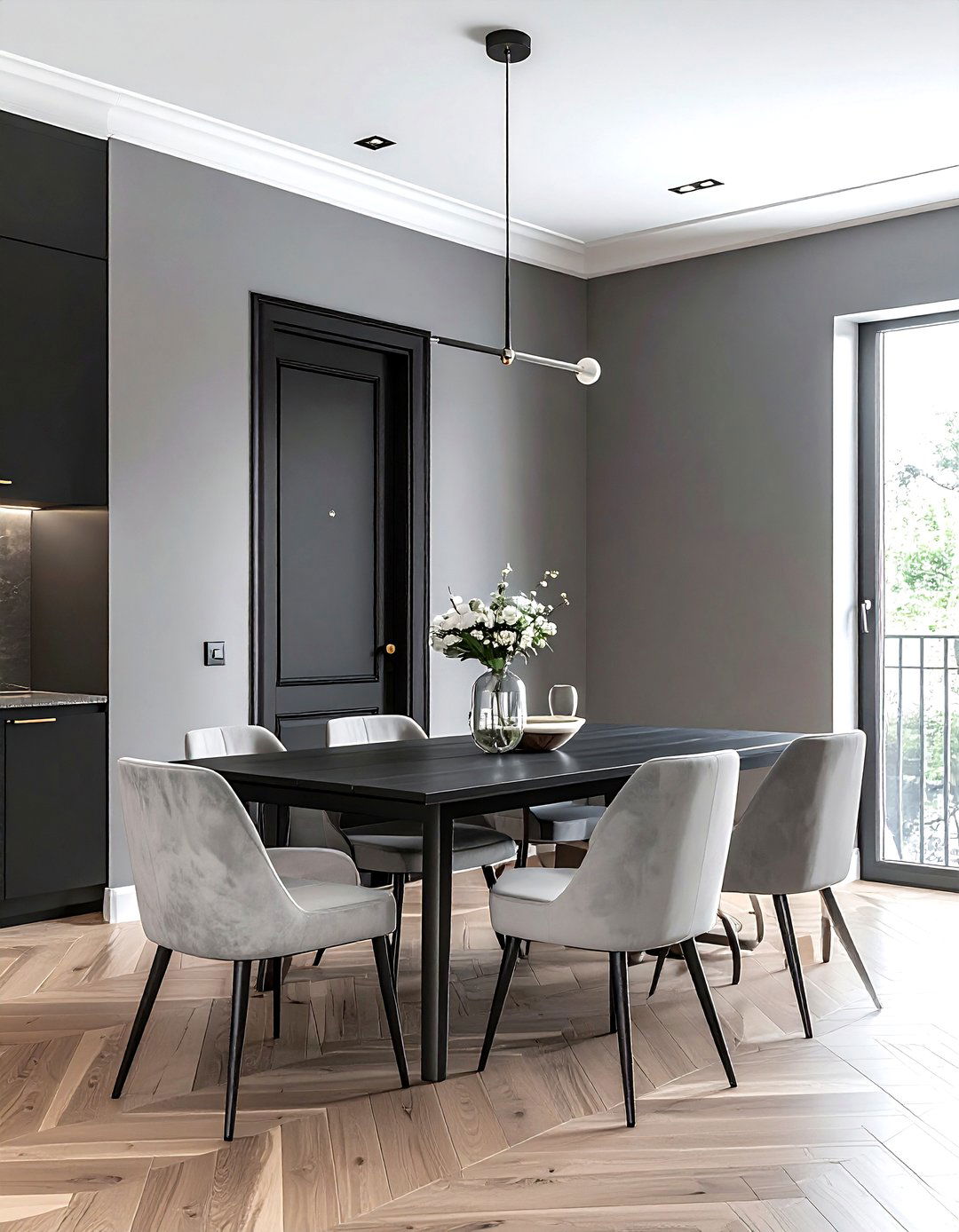 Black Interior Door Dining - 30 black accent dining room ideas