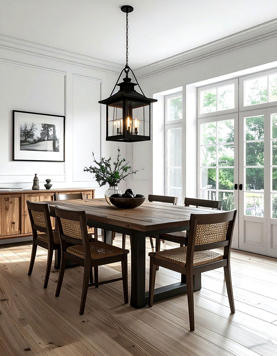 Black Iron Light Fixture - 30 modern traditional dining room ideas