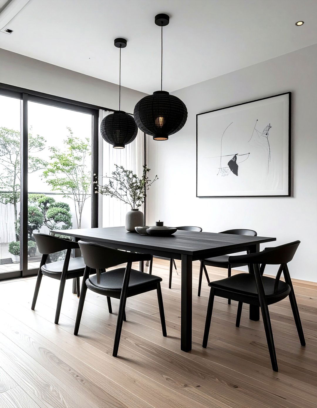 Black Japandi Dining Room - 30 black dining room design ideas