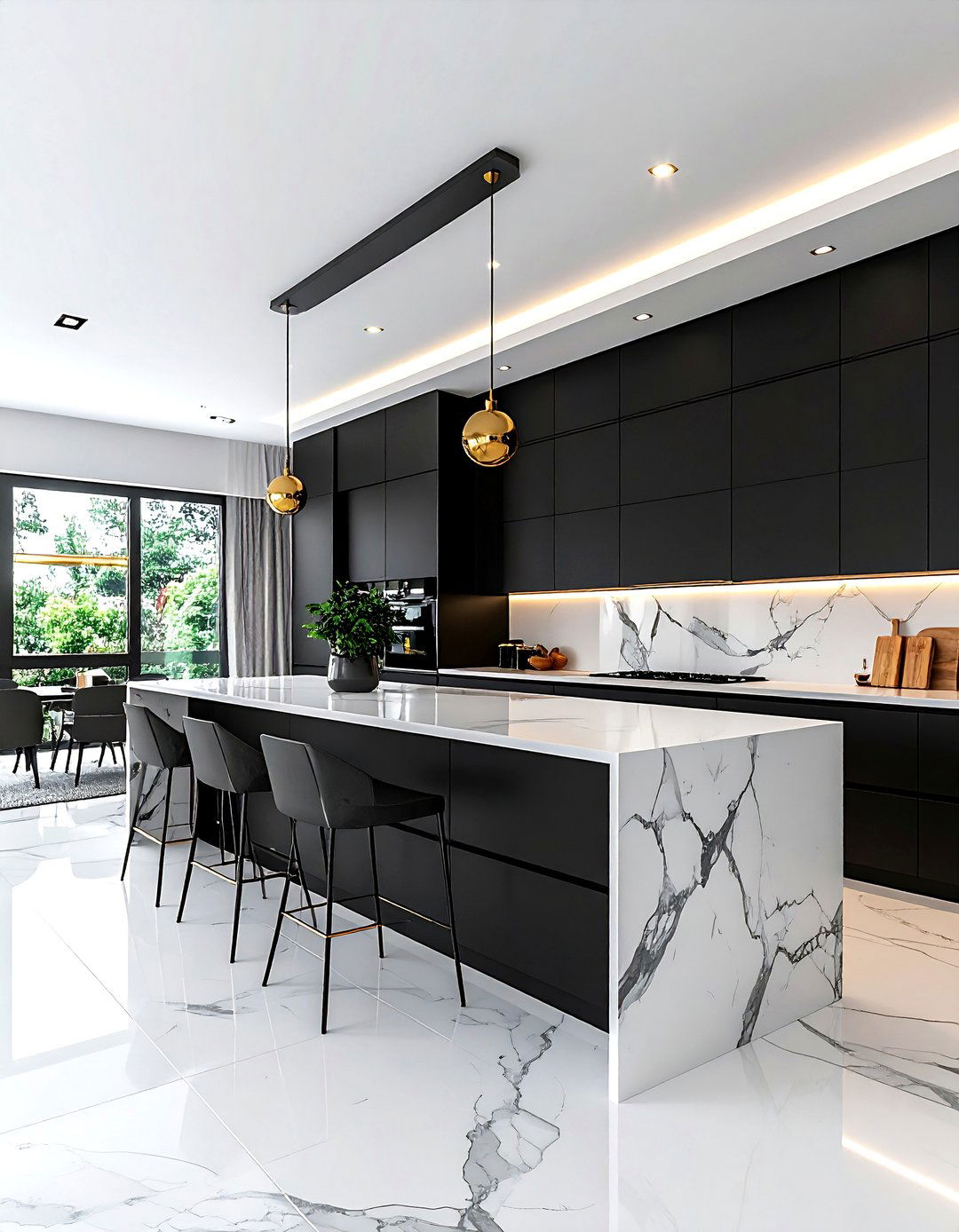 Black Kitchen Cabinets - 30 one-wall kitchen ideas