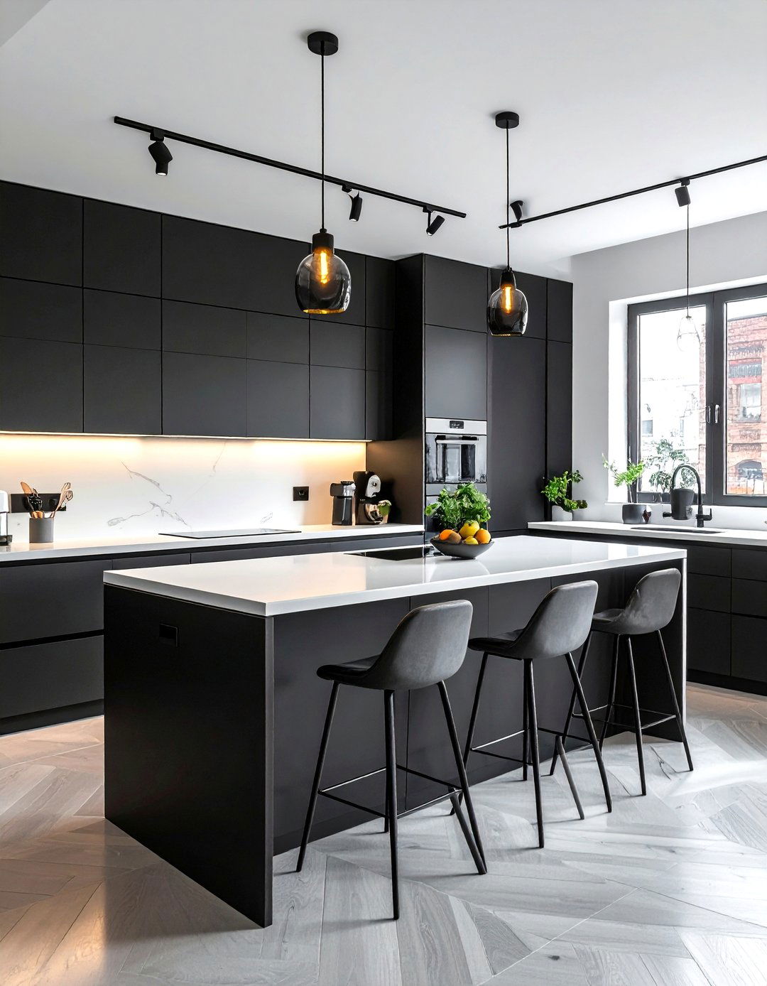 Black Kitchen Cabinets White Countertop - 30 white countertop kitchen ideas