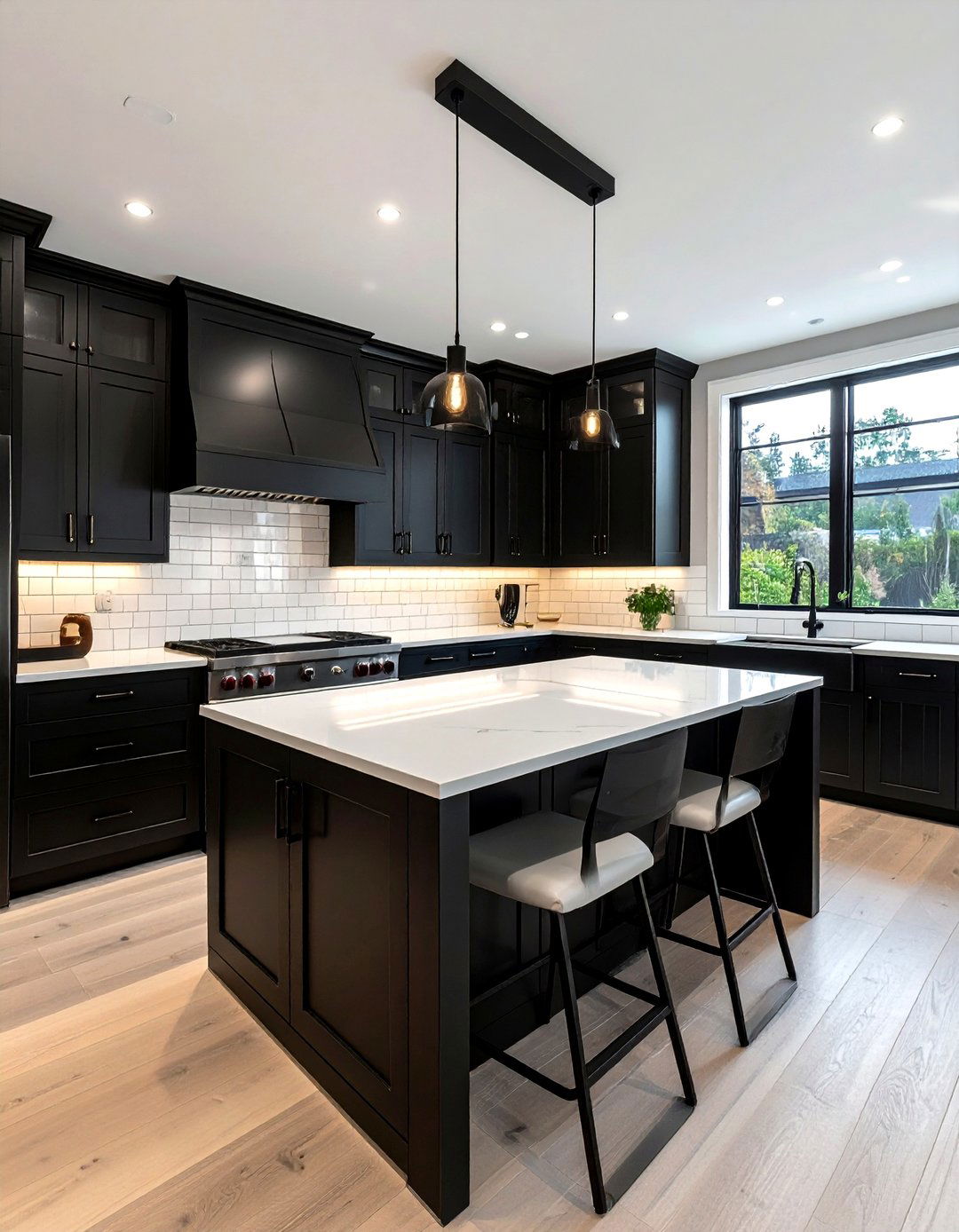 Black Kitchen Cabinets With White Countertops - 30 dark black kitchen ideas