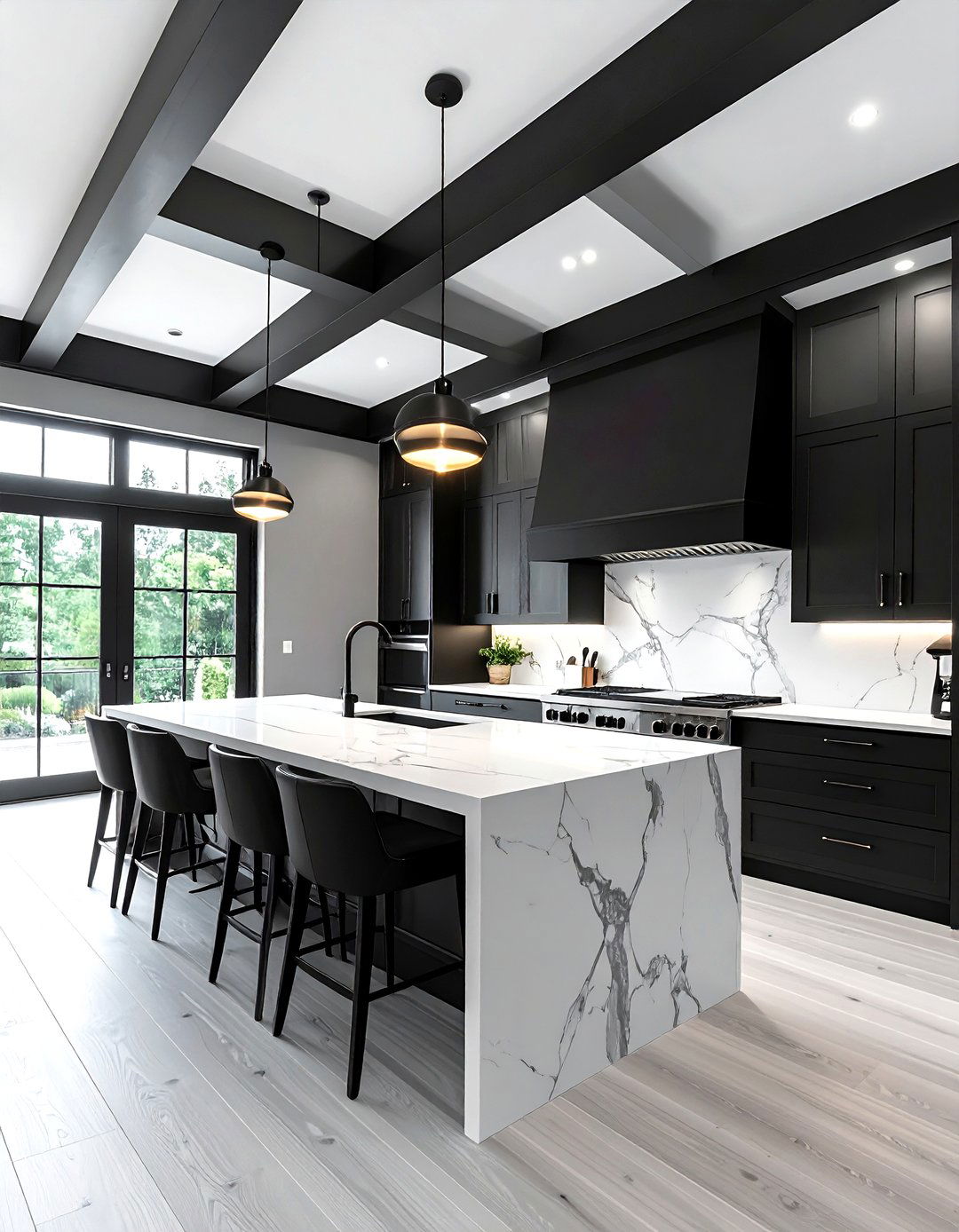 Black Kitchen Coffered Ceiling - 30 kitchen coffered ceiling ideas