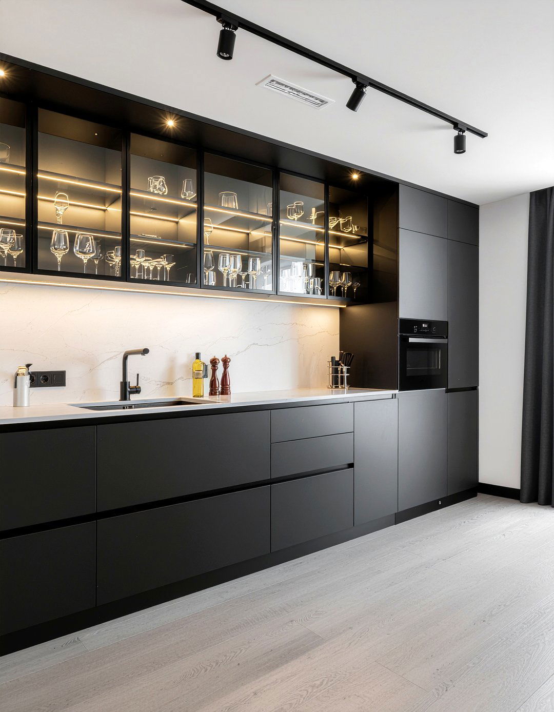Black Kitchen Glass Cabinets - 30 black kitchen ideas