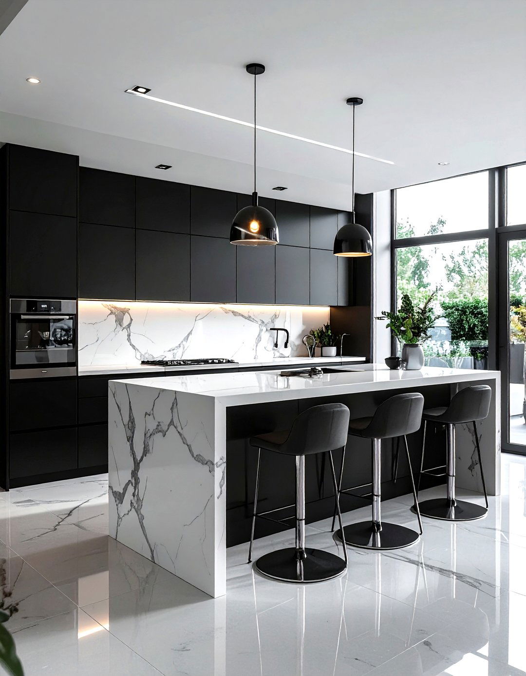 Black Kitchen Island - 30 L-shaped kitchen island ideas