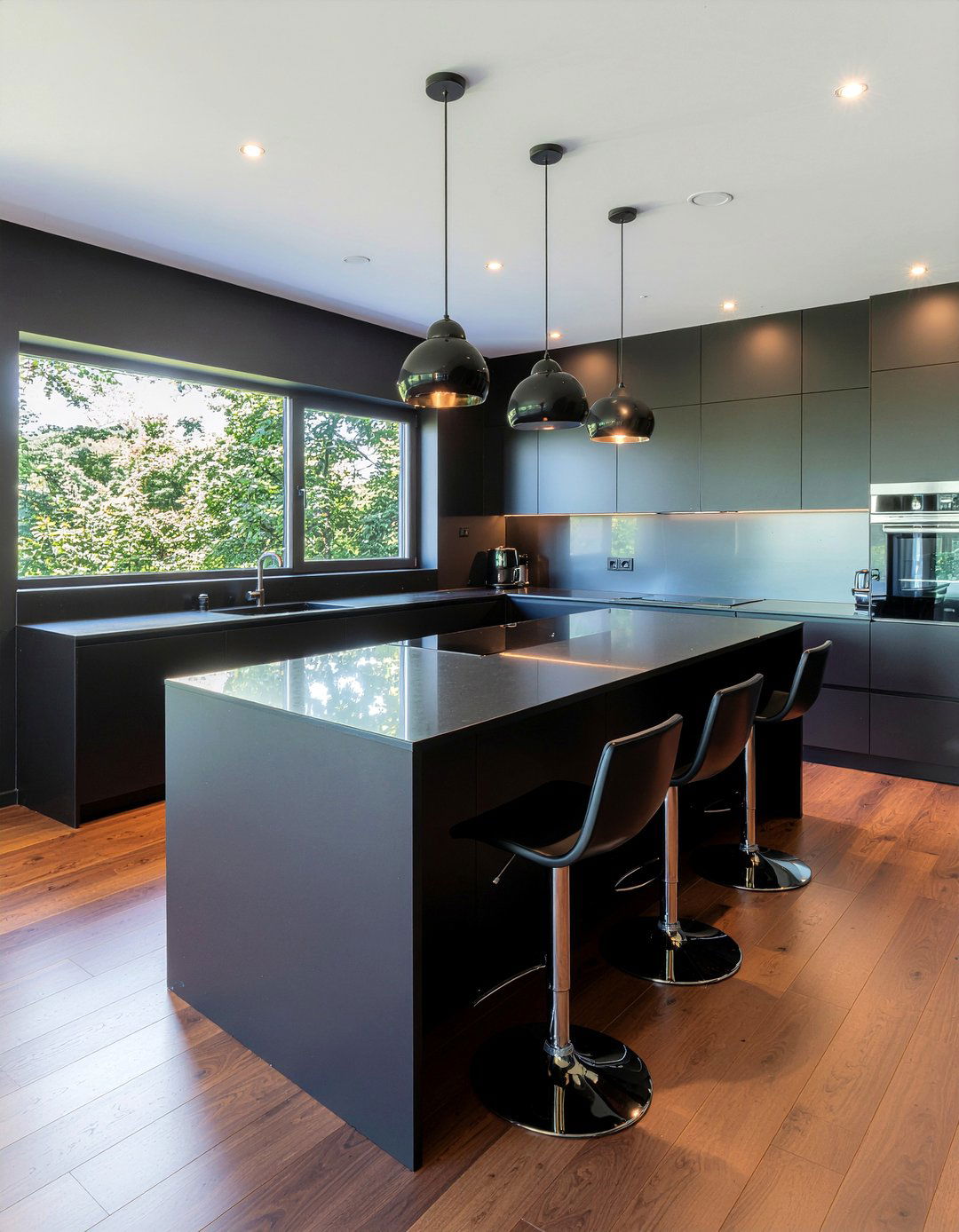 Black Kitchen Island - 30 all black kitchen ideas