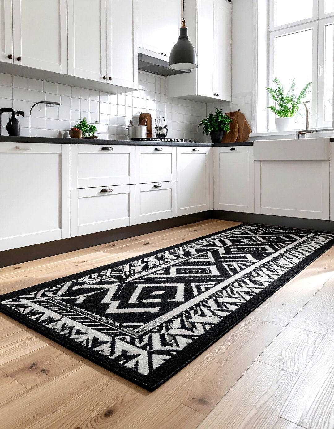 Black Kitchen Rug - 30 black accent kitchen ideas