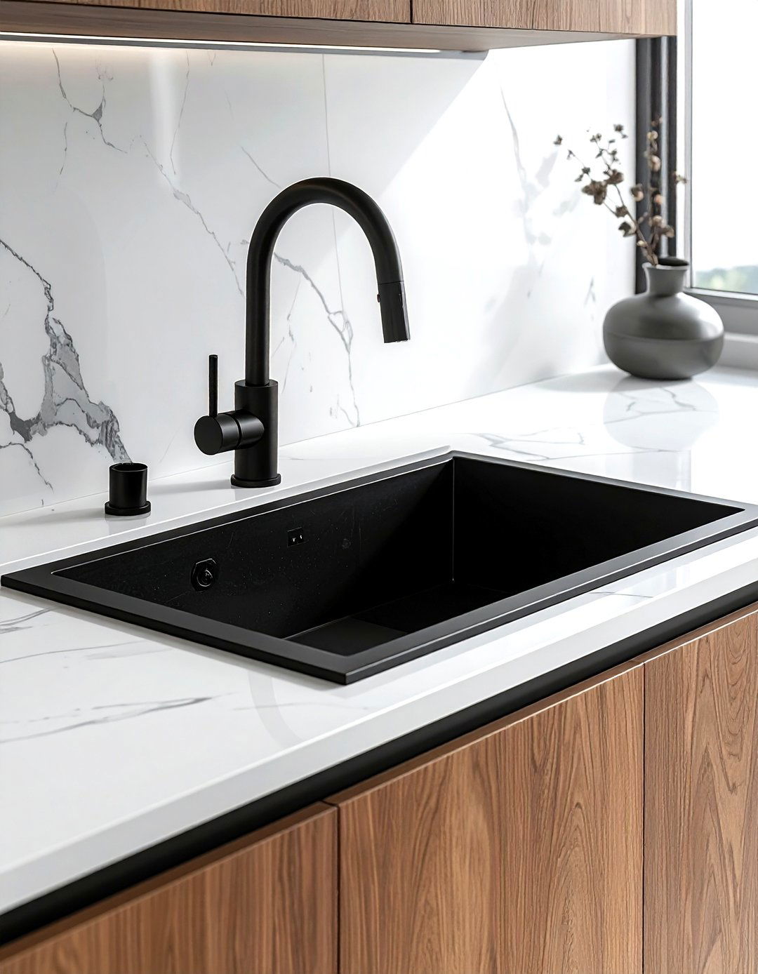 Black Kitchen Sink - 30 black accent kitchen ideas