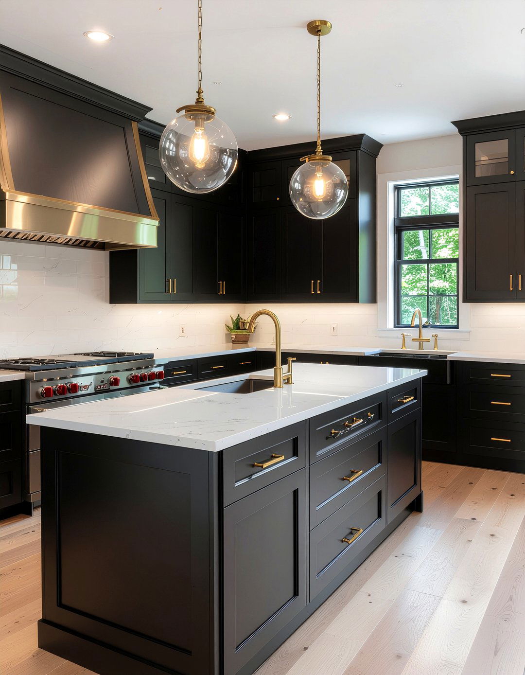 Black Kitchen With Brass Accents - 30 black kitchen ideas