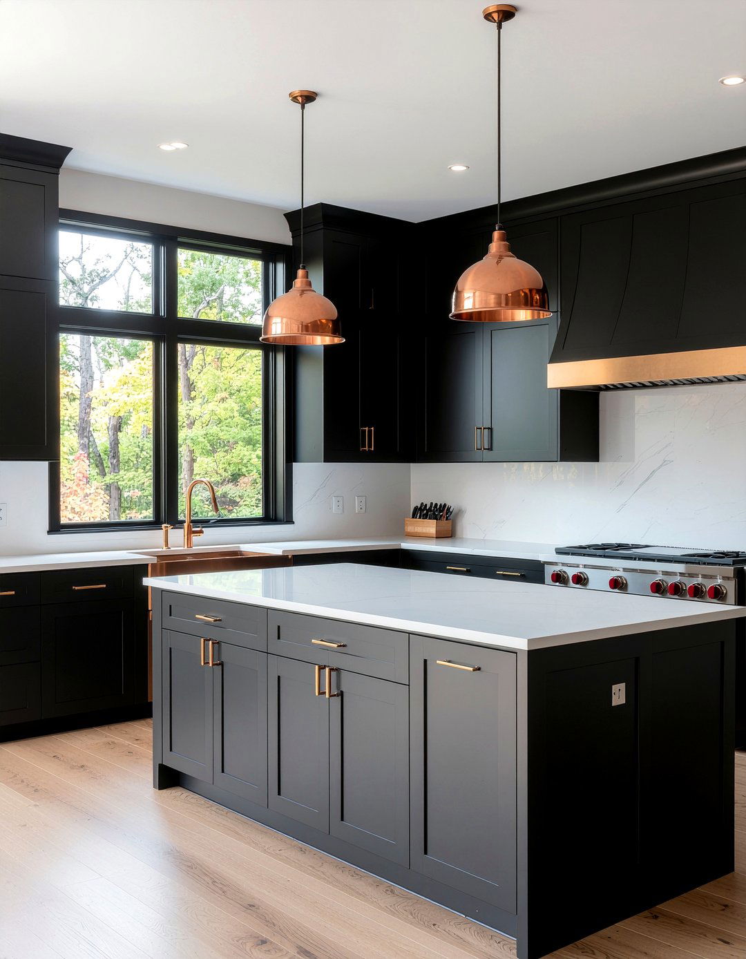 Black Kitchen With Copper - 30 black kitchen ideas