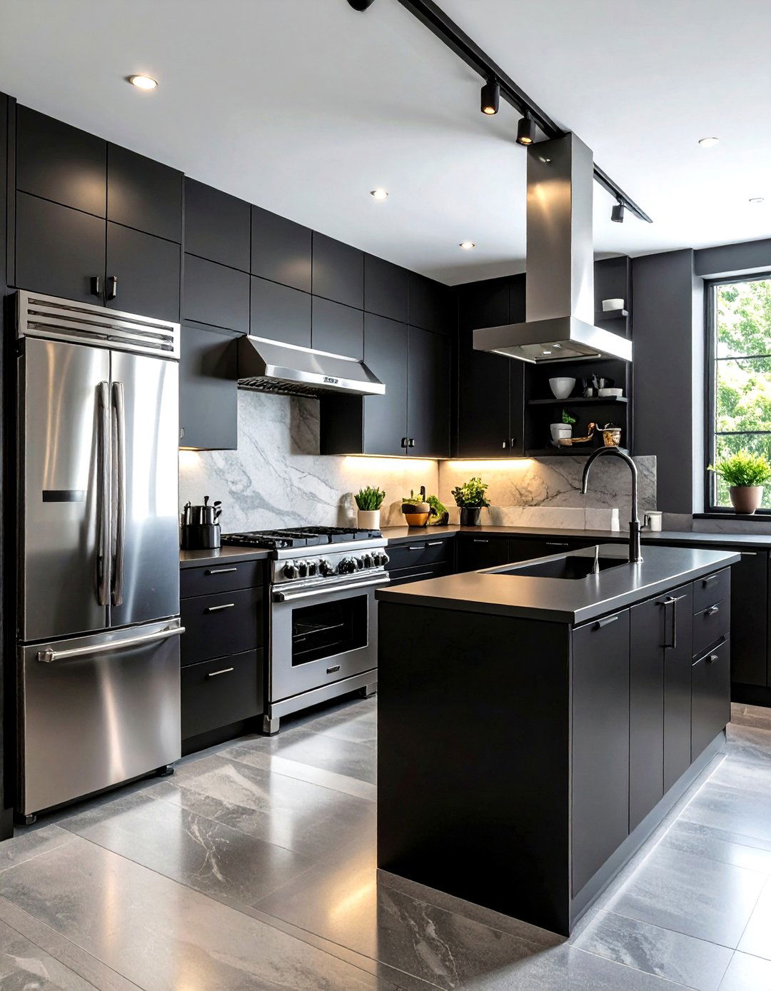 Black Kitchen With Stainless Steel Appliances - 30 dark black kitchen ideas