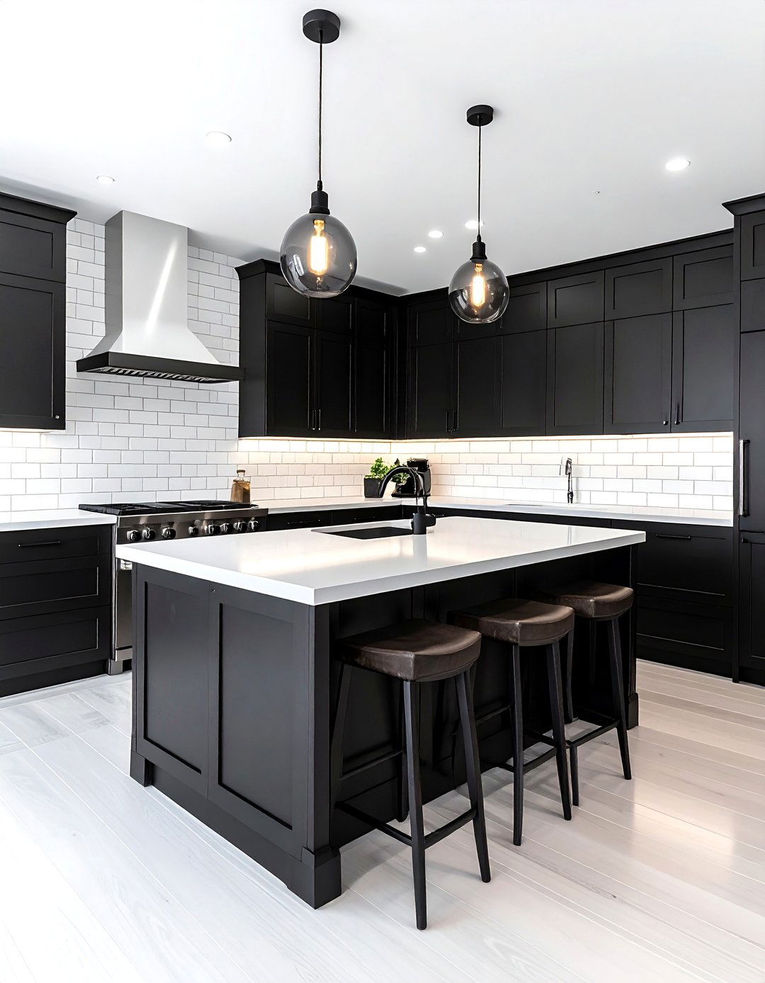 Black Kitchen With White Countertops - 30 black kitchen furniture ideas