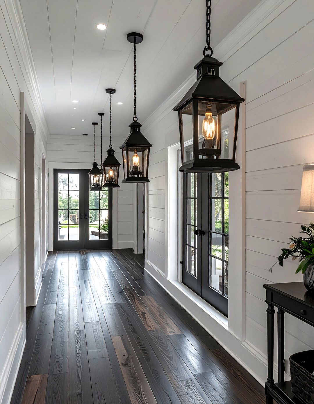 Black Lantern Pendant - 30 hallway lighting ideas