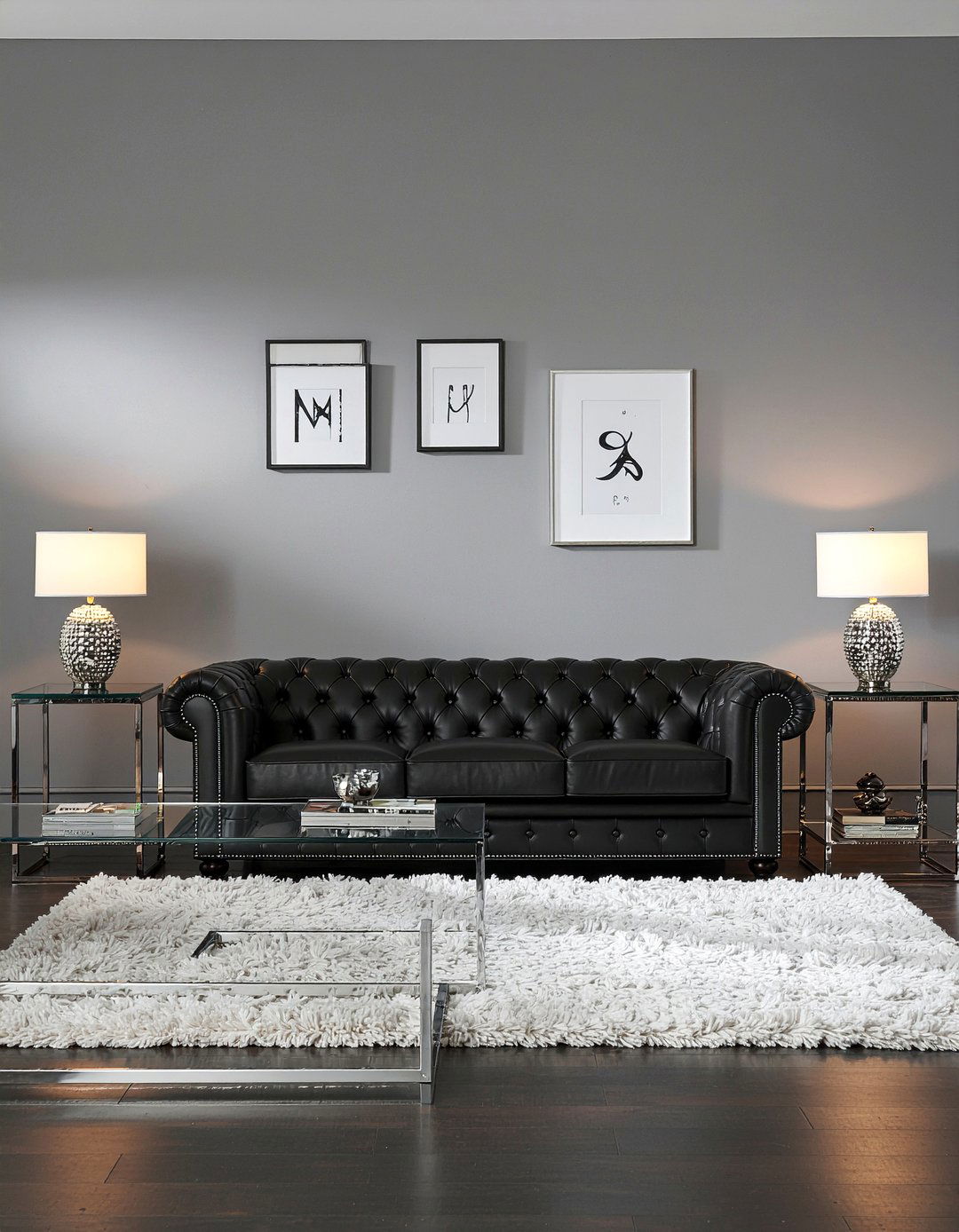 Black Leather Chesterfield - 30 living room chesterfield sofa ideas
