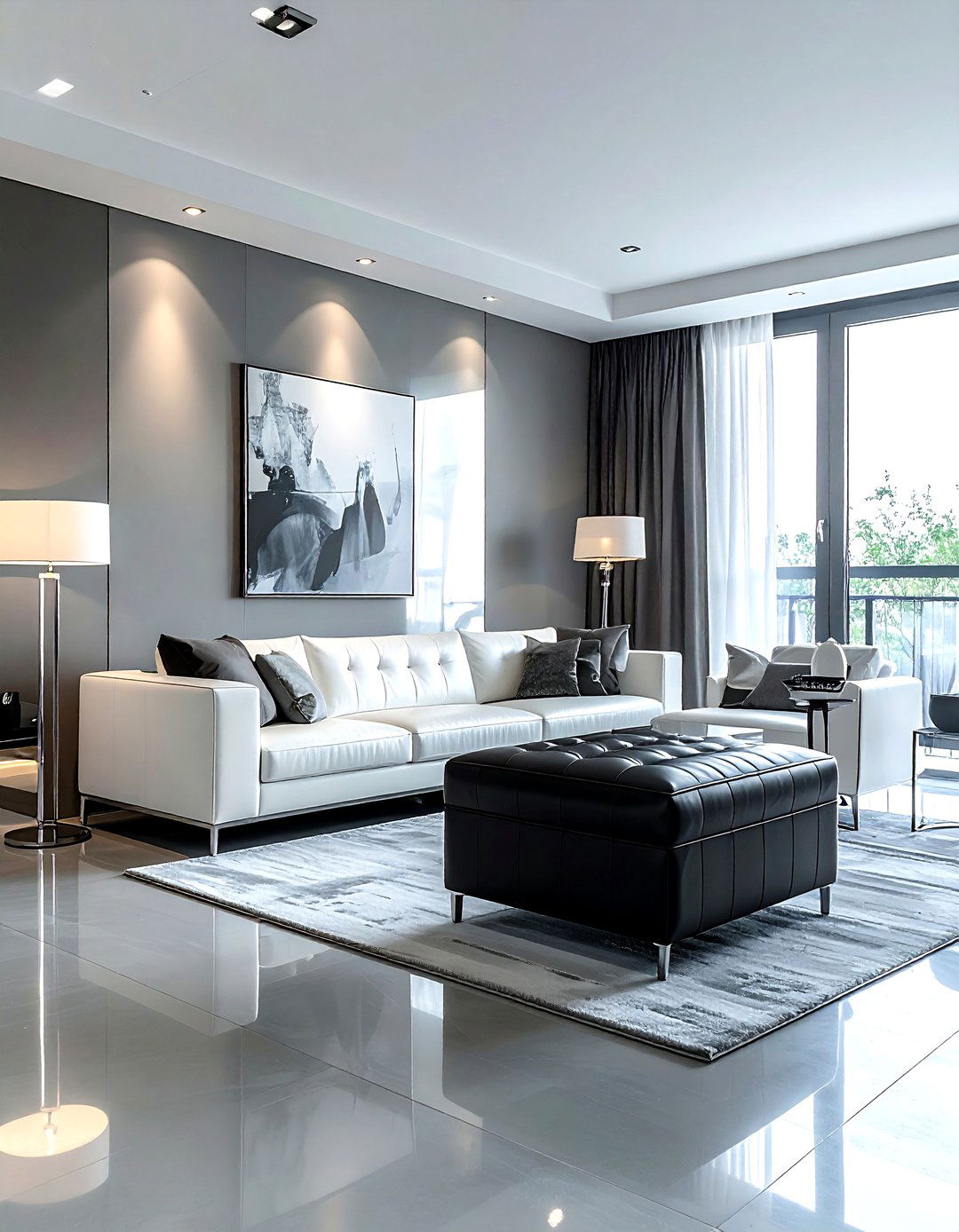 Black Leather Storage Ottoman - 30 living room leather ottoman ideas