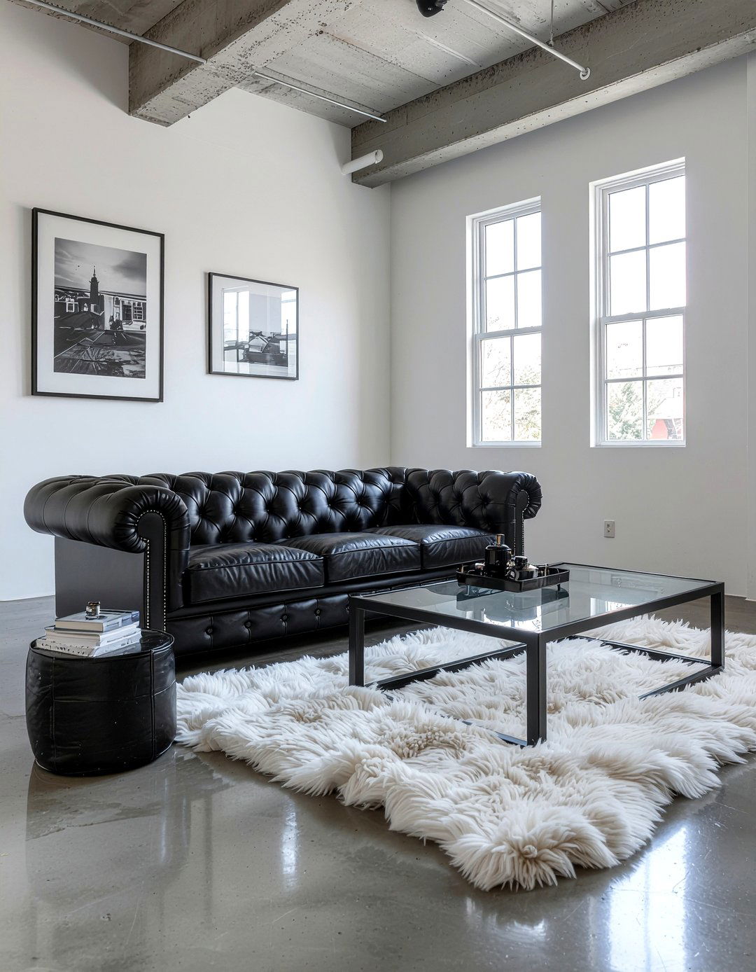 Black Leather Tufted Sofa - 30 living room tufted sofa ideas