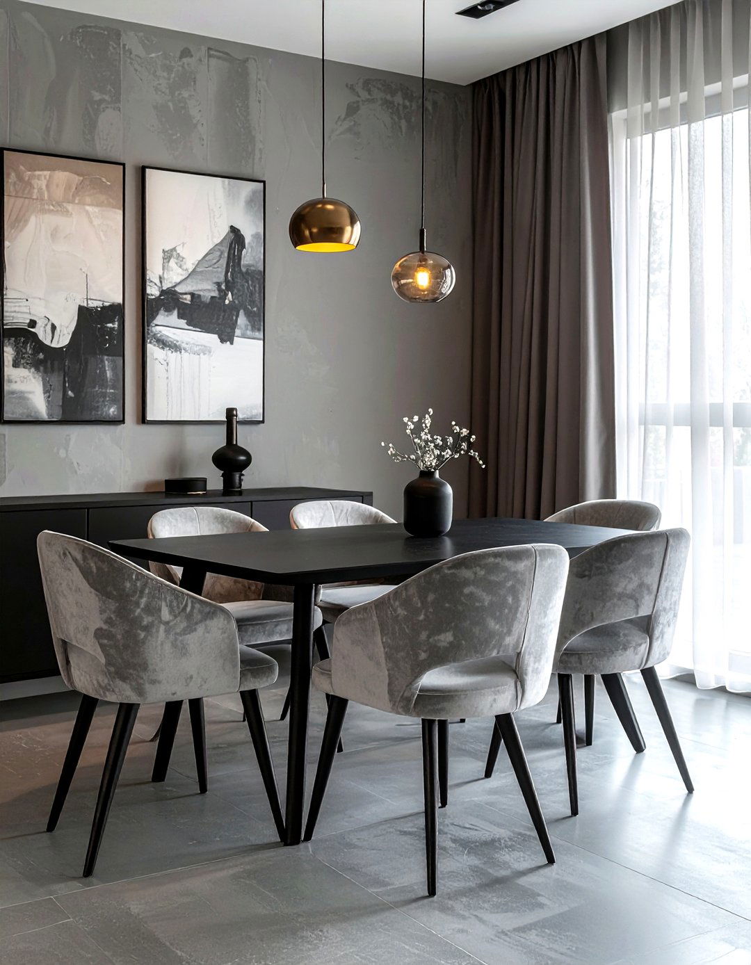 Black Leg Velvet Dining Chair - 30 velvet dining chair ideas