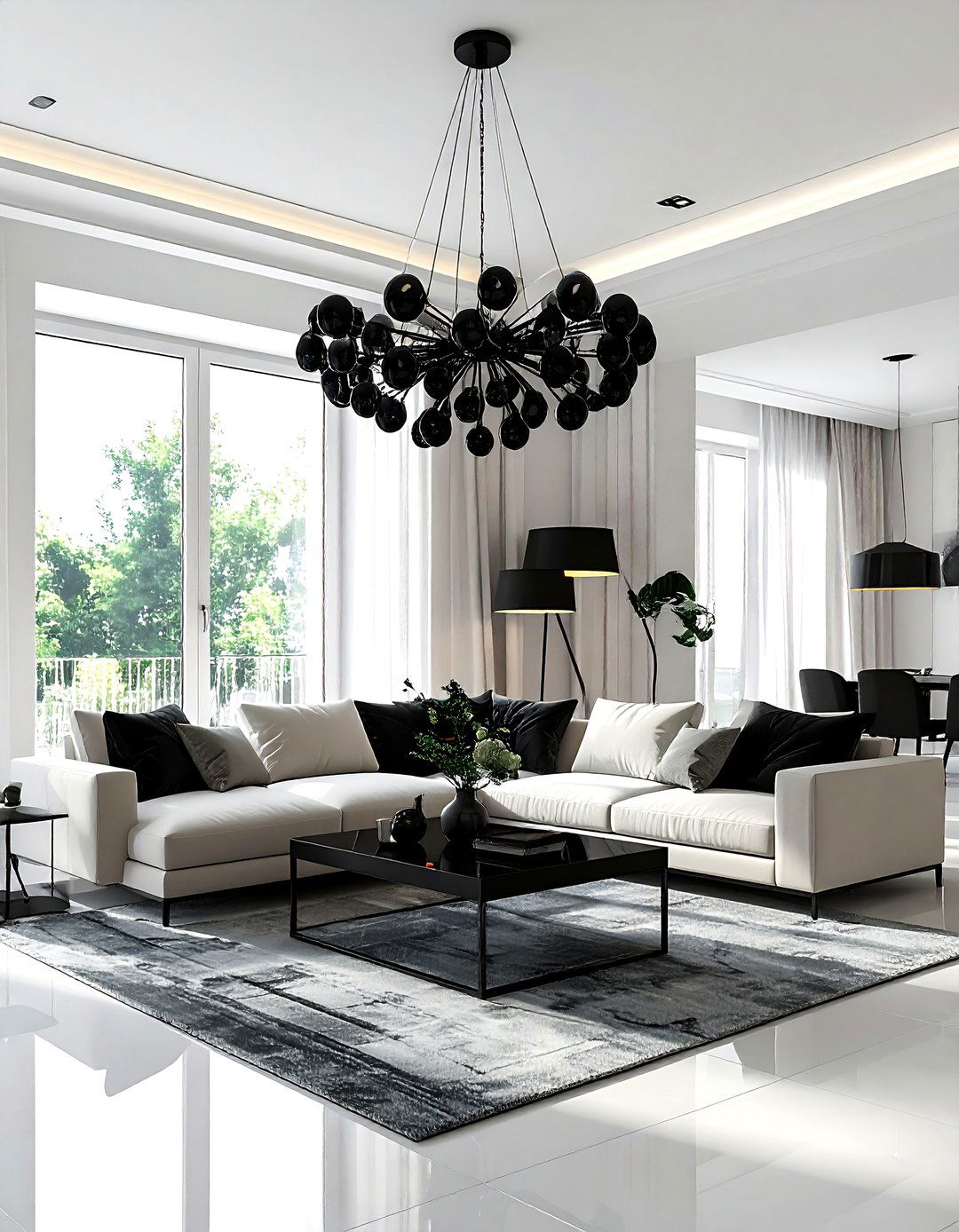Black Lighting Fixtures - 30 black living room ideas