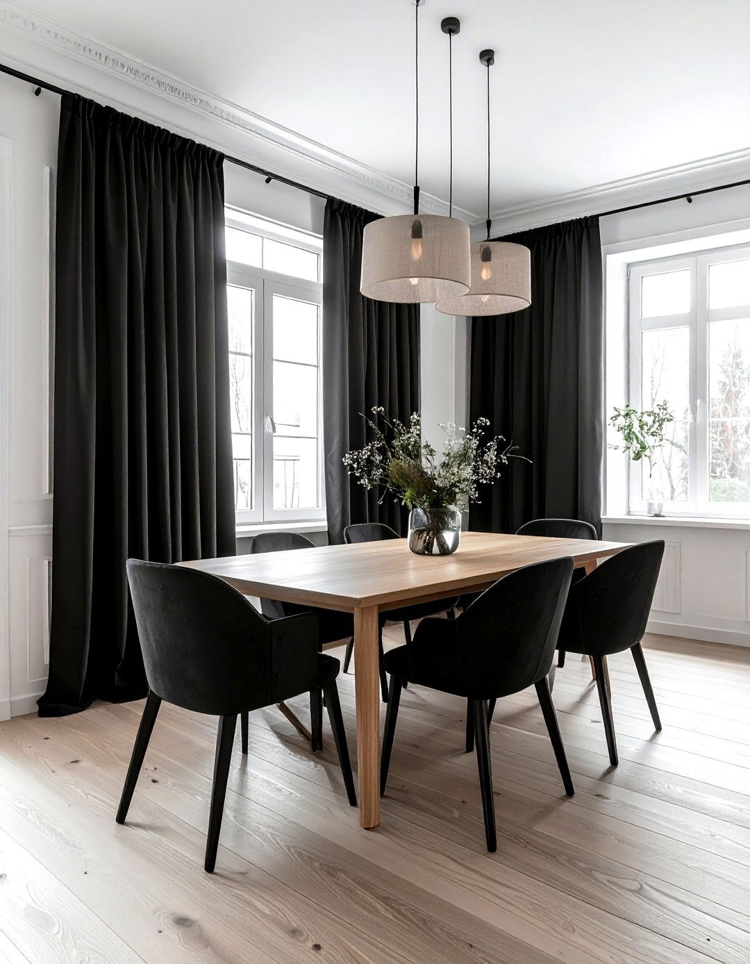 Black Linen Curtains Dining Room - 30 linen curtain dining room ideas