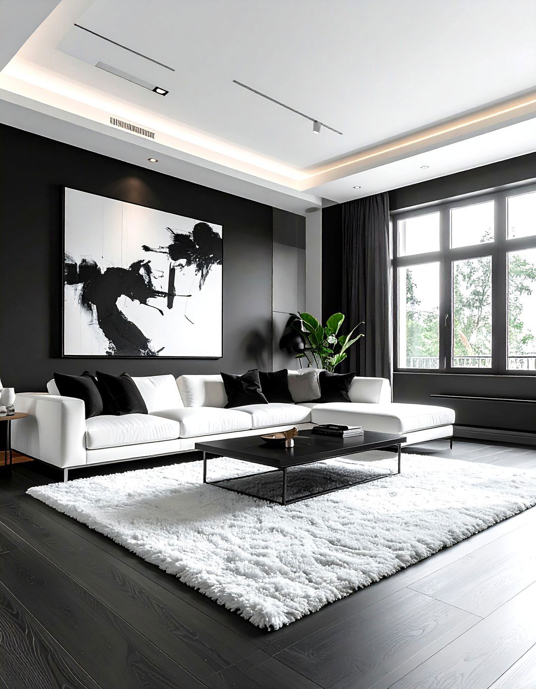 Black Living Room - 30 living room paint color ideas