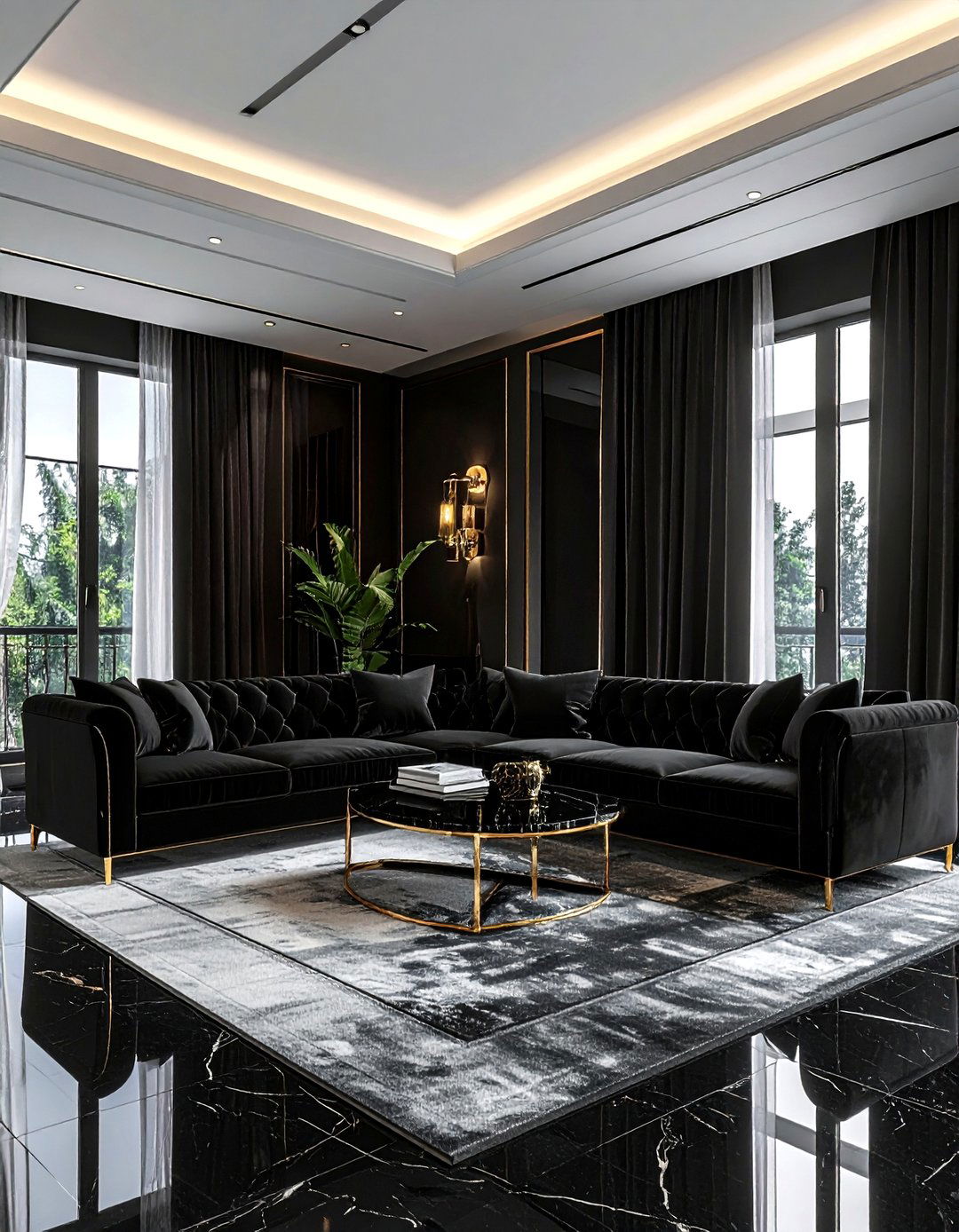 Black Luxury Apartment - 30 contemporary black living room ideas