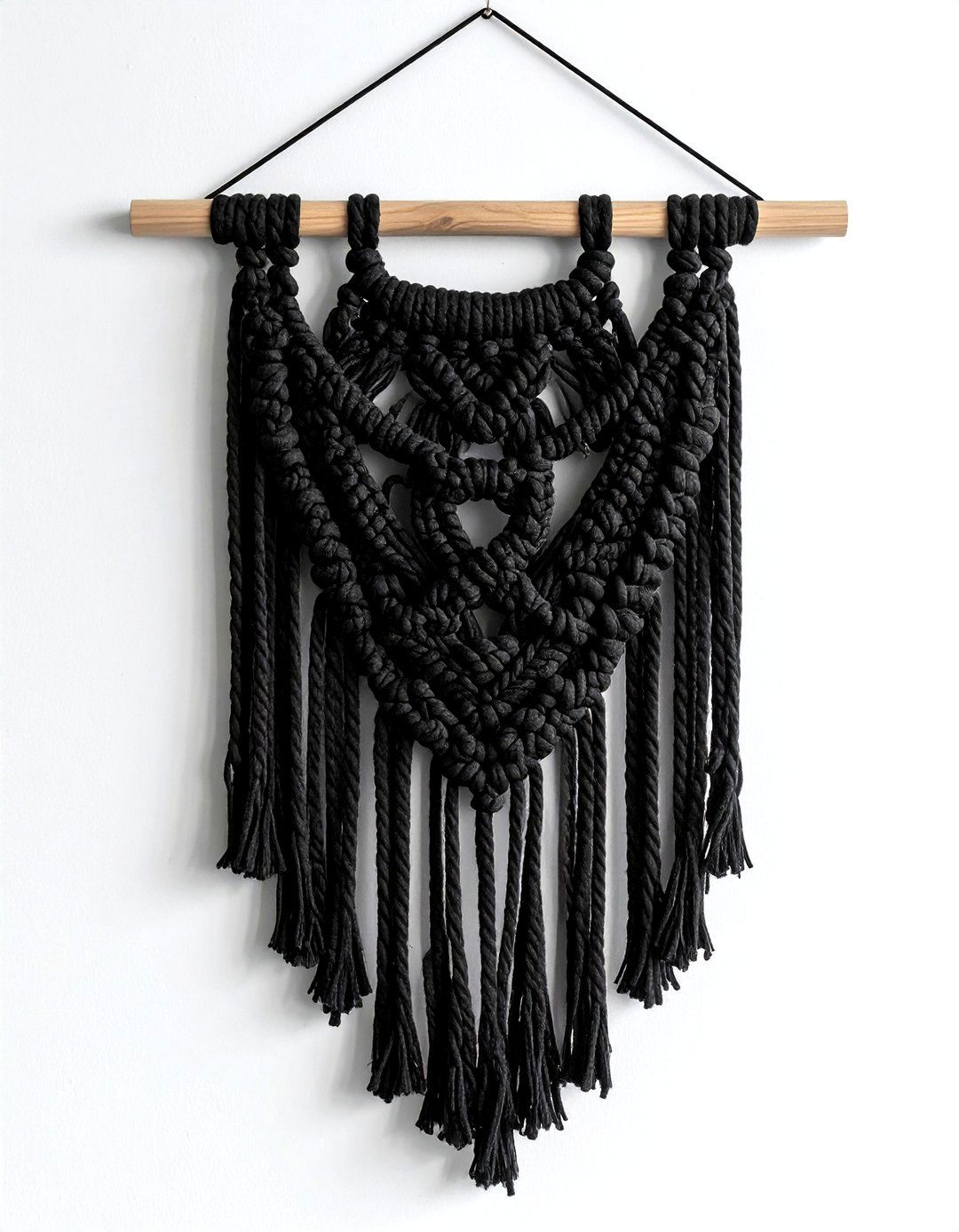 Black Macrame Wall Hanging - 30 living room macrame wall hangings