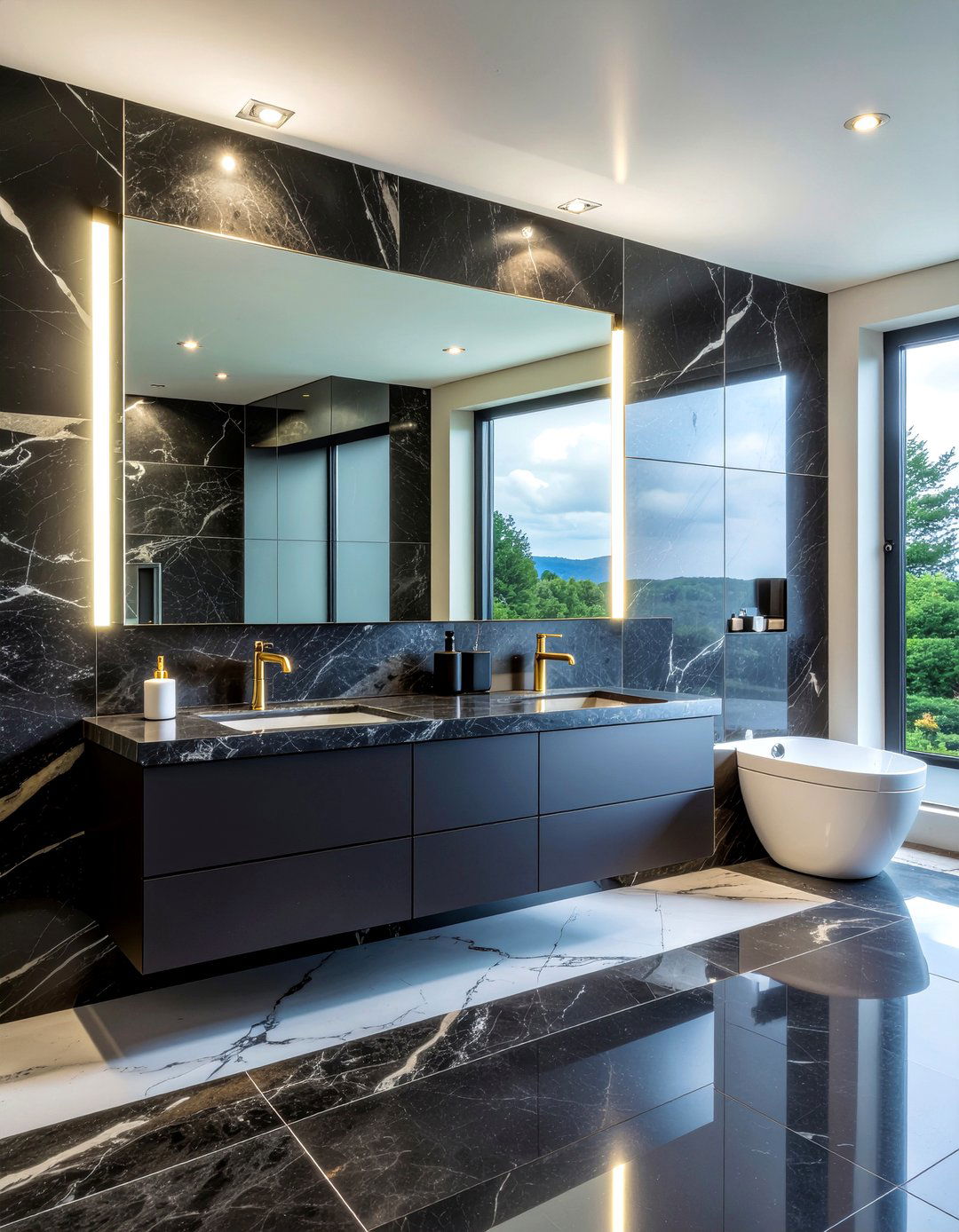 Black Marble Bathroom - 30 marble bathroom ideas