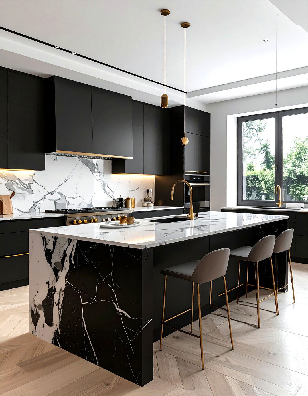 Black Marble Countertop - 30 luxury kitchen ideas
