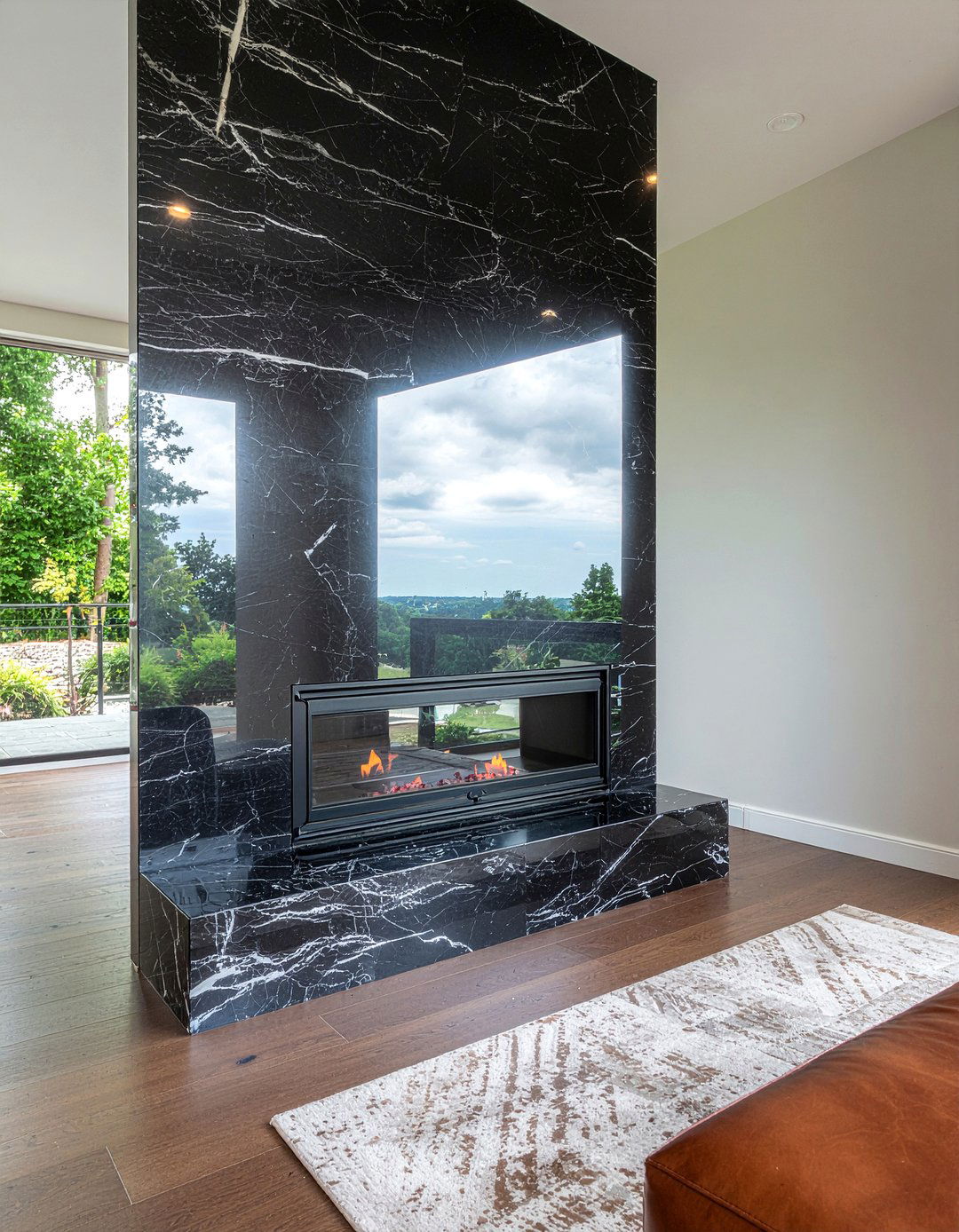 Black Marble Gas Fireplace - 30 living room gas fireplace ideas