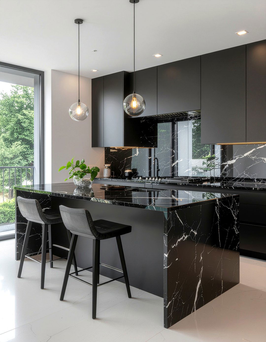 Black Marble Kitchen - 30 moody kitchen ideas