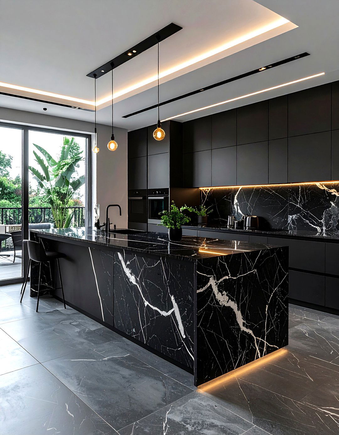 Black Marble Kitchen - 30 contemporary kitchen ideas